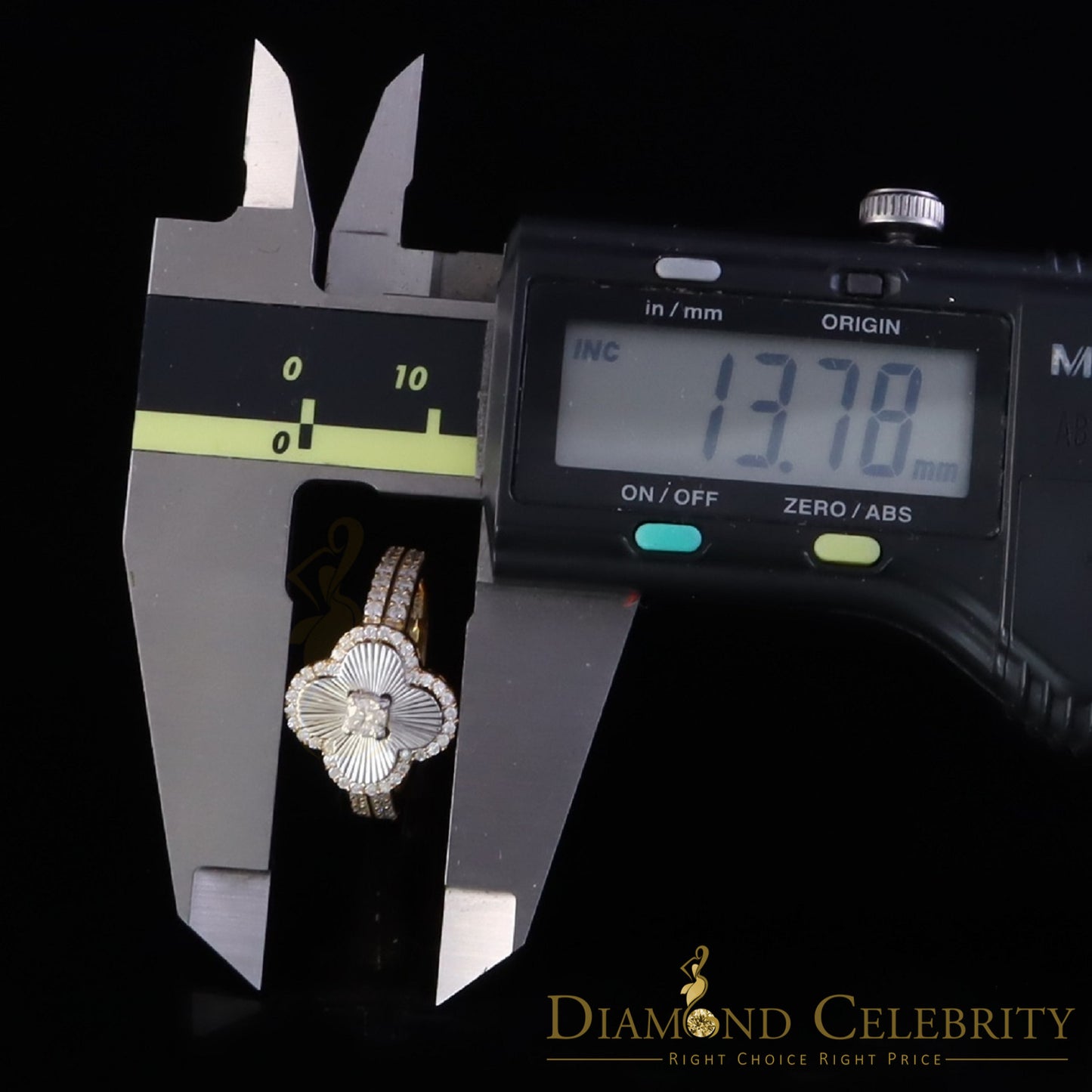 DiamondCelebritees 1.25ct VVS D Good Luck Solitaire Silver Moissanite Yellow Ring SZ 7 For Women's