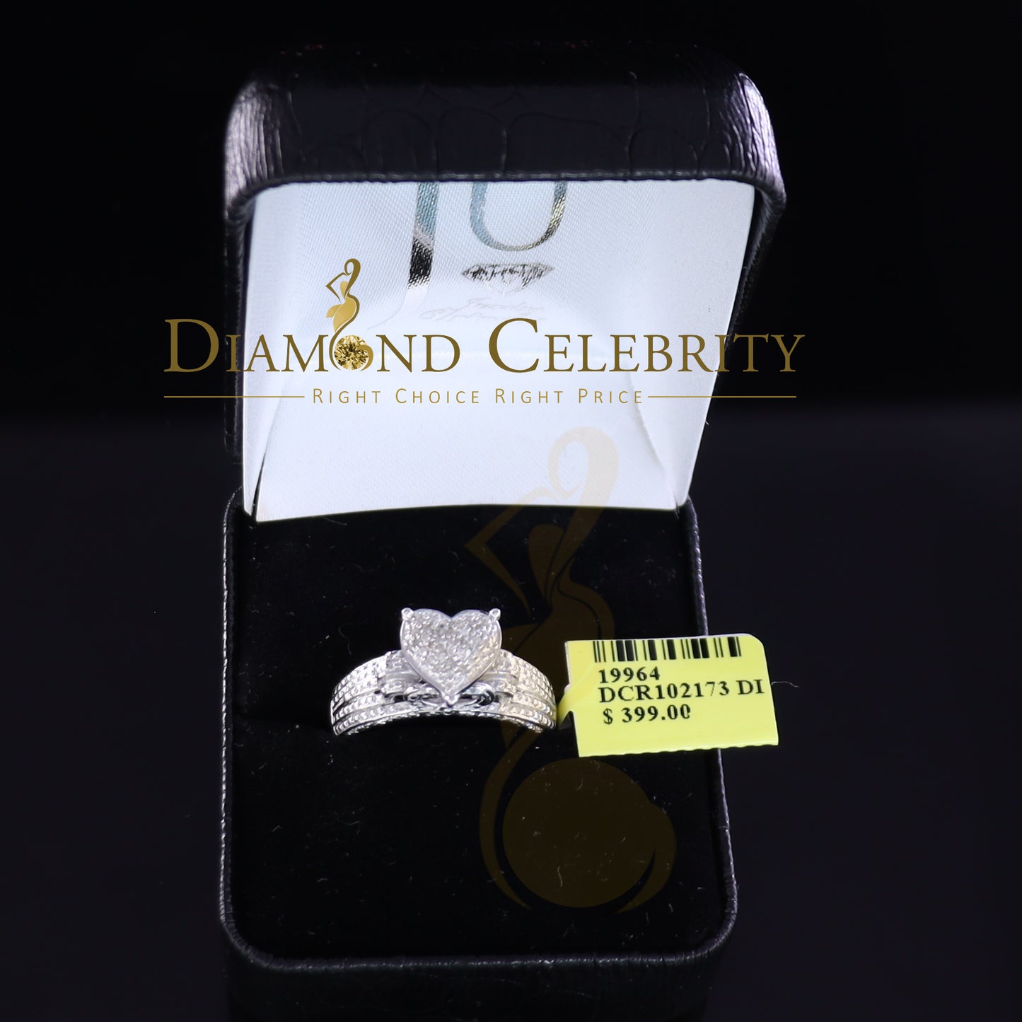DiamondCelebritees Heart Ring SZ 7 0.10CT Real Diamond 925 Sterling White Silver Engagement Womens