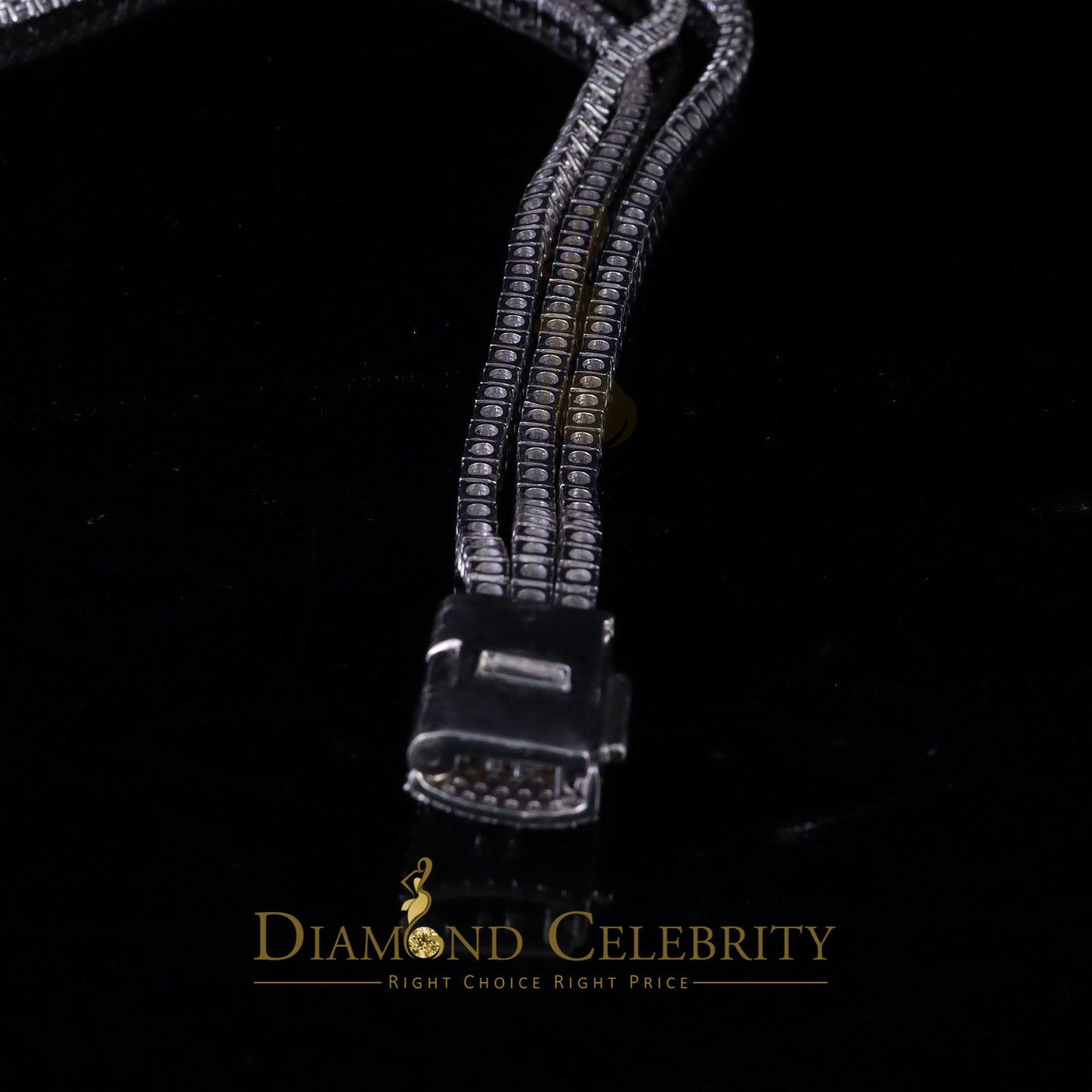 DiamondCelebritees Tennis Necklace 925 Silver White 90ct Moissanite size 18/20/22 inch & Width 4mm