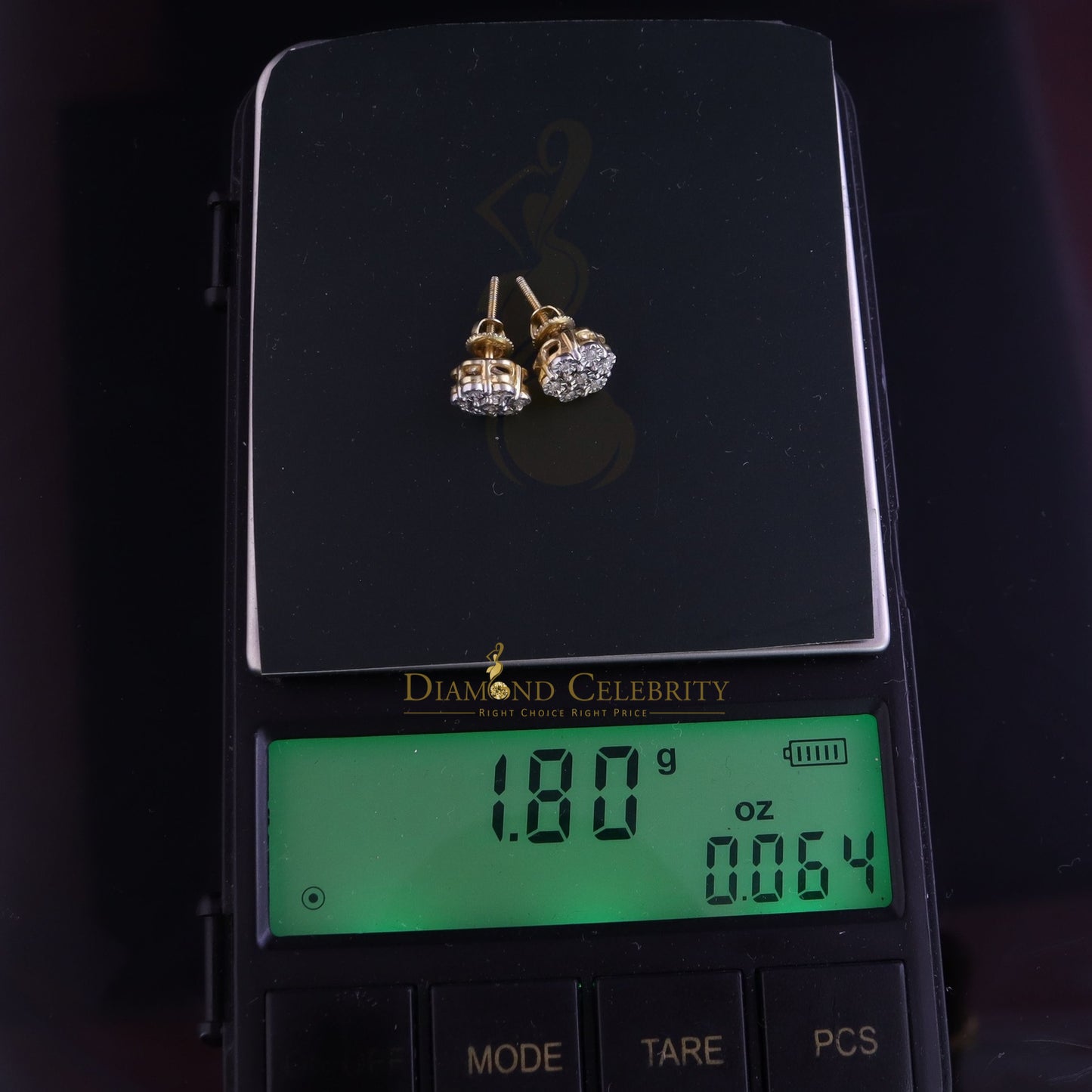 DiamondCelebritees 0.05ct Diamond 925 Sterling Silver Yellow Floral Earrings For Men's / Women's