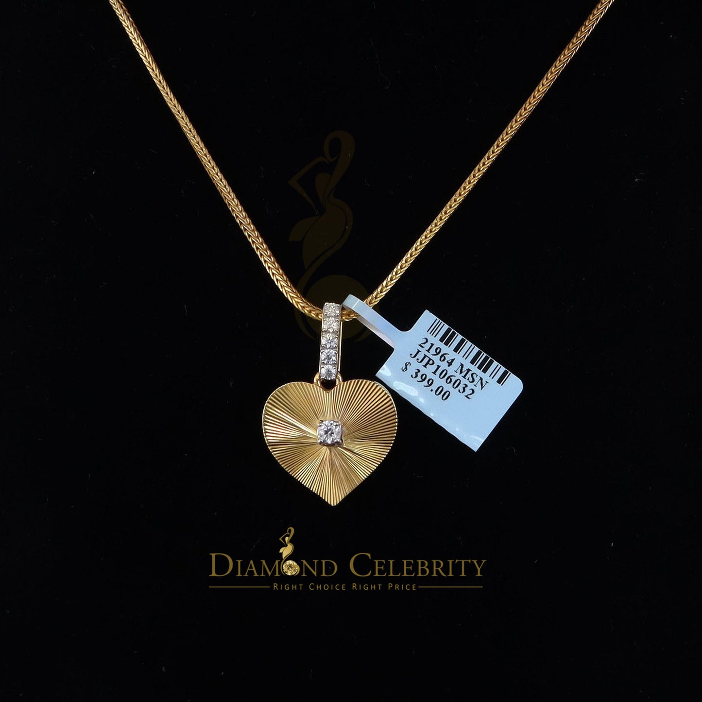 Diamondcelebritees Big Yellow 925 Silver 0.50 ct VVS D Clr Moissanite Diamond Cut Pendant for Women