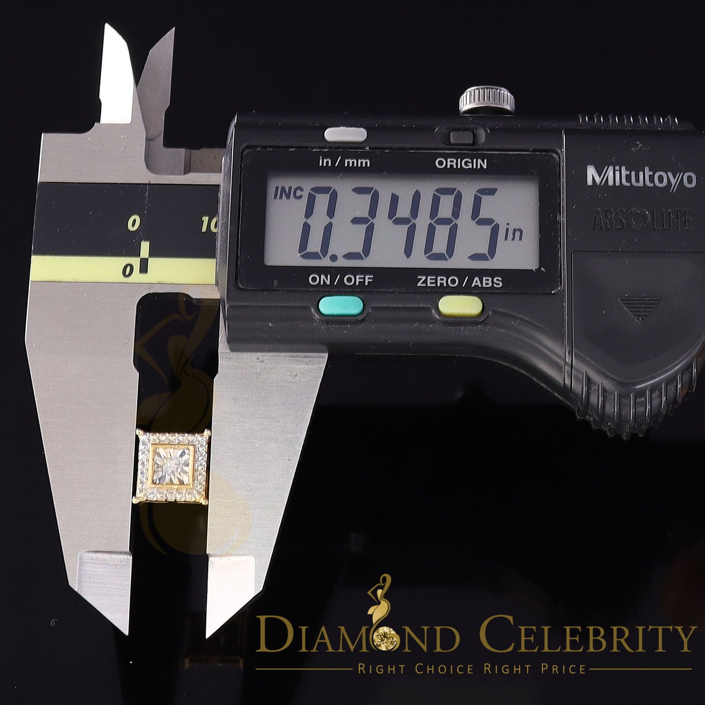 DiamondCelebritees 0.10ct Diamond Stud Earrings Yellow 925 Sterling Silver For Men's & Women's