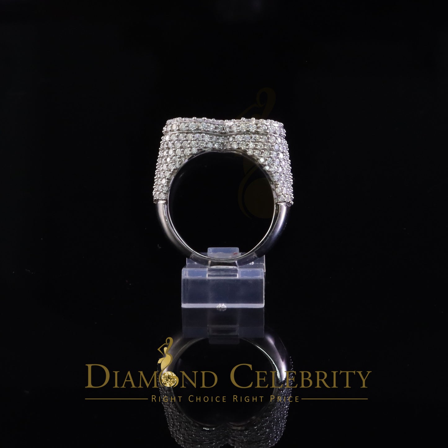DiamondCelebritees Men's Heart Rings Size 10 White 925 Silver 7.00ct VVS 'D' Moissanite Stone