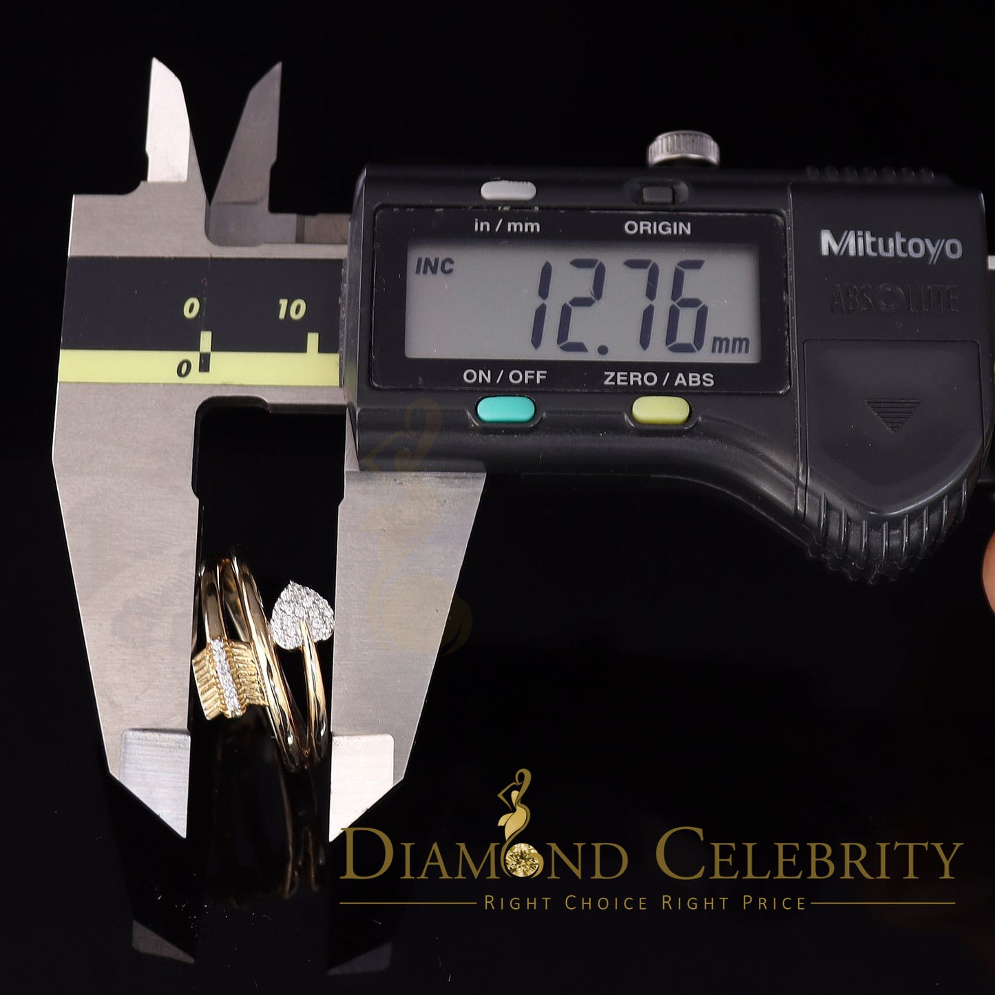 DiamondCelebritees 925 Sterling Yellow Silver 0.59ct Cubic Zirconia Promise Heart Ring Size 8.5