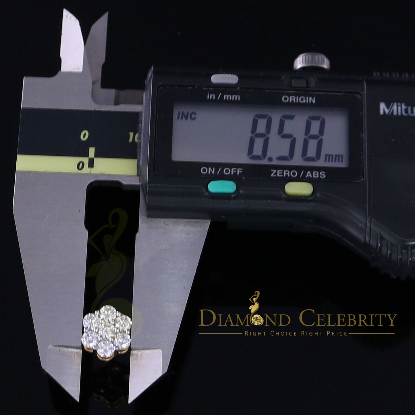 DiamondCelebritees 2.66ct Cubic Zirconia 925 Yellow Silver Women's & Men's Hip Hop Floral Earrings