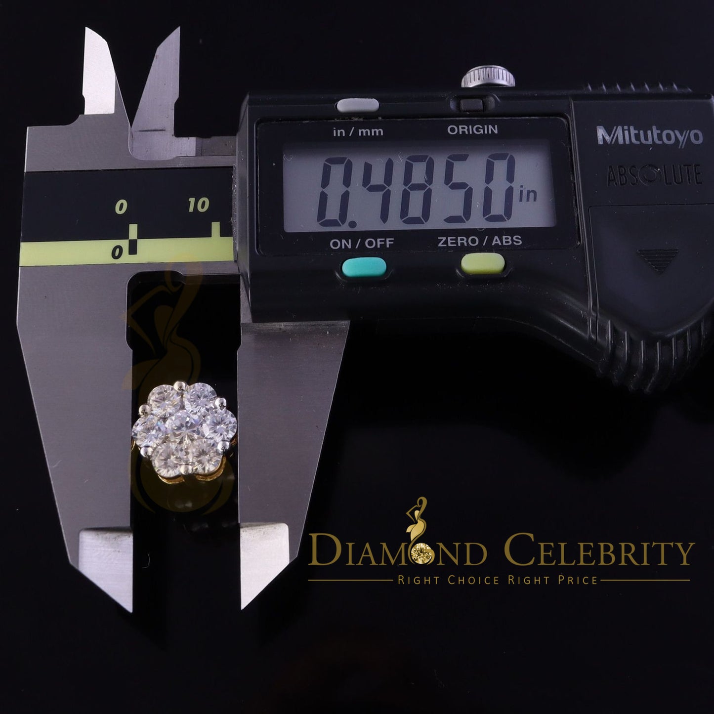 DiamondCelebritees 925 Silver Yellow 1.56ct Cubic Zirconia Hip Hop Floral Women's & Men's Earrings