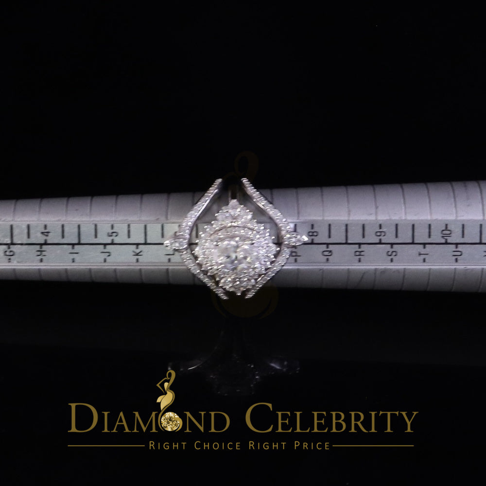 DiamondCelebritees 925 White Silver Moissanite 3.0ct Solitaire Enhancer Guard Wrap Ring Insert S Z7