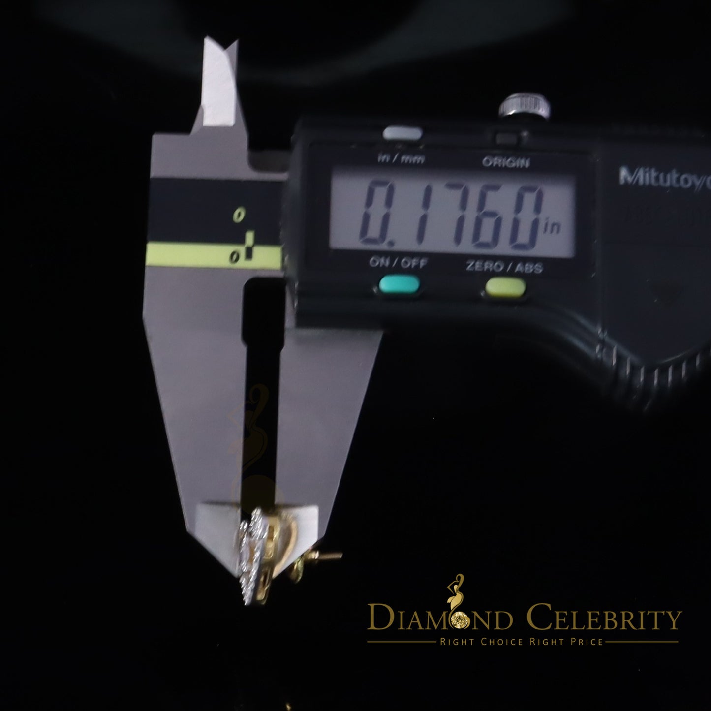 DiamondCelebritees Men's/Womens Stud 925 Silver Baguette Heart 1ct VVS D Moissanite Yellow Earring