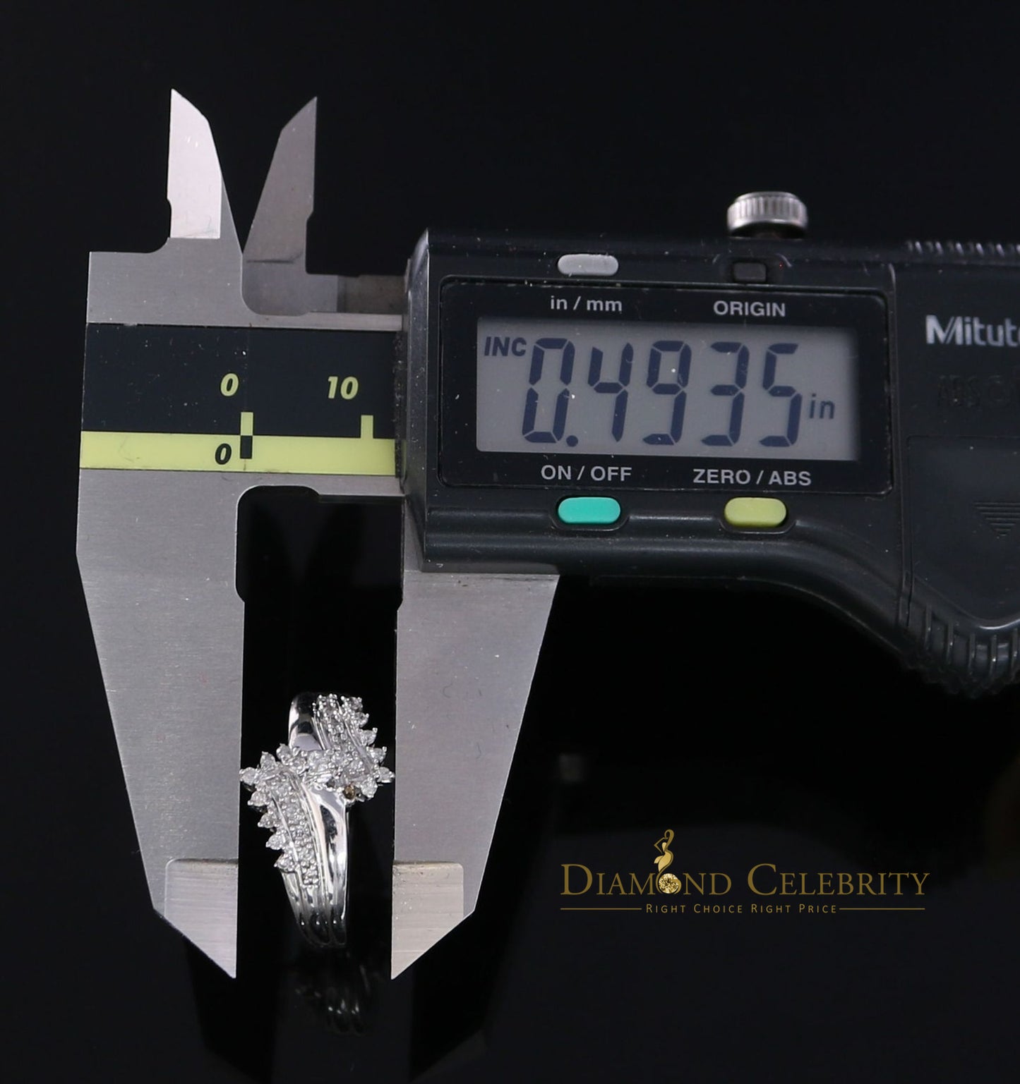 DiamondCelebritees Real 10kt White Gold with 0.25CT Real Diamond Fashion Attractive Ring size 7