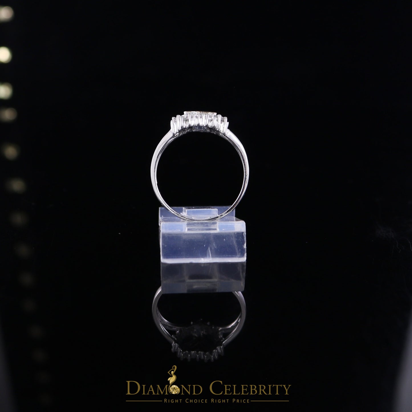 DiamondCelebritees Real 10kt White Gold Heart shape 0.33CT Real Diamond Black Princess Ring SZ 6.5