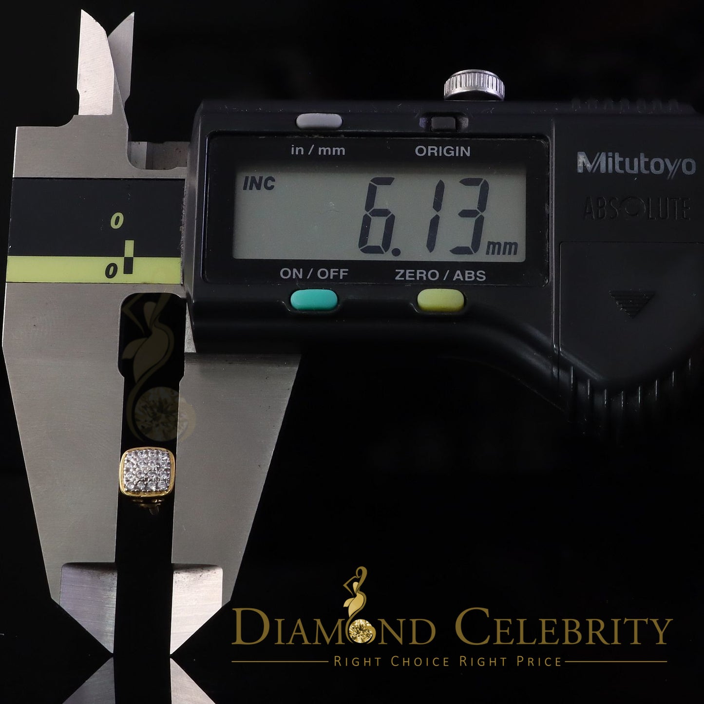 DiamondCelebritees Hip Hop 0.32ct Cubic Zirconia Yellow 925 Silver Screw Back Square Women Earrings