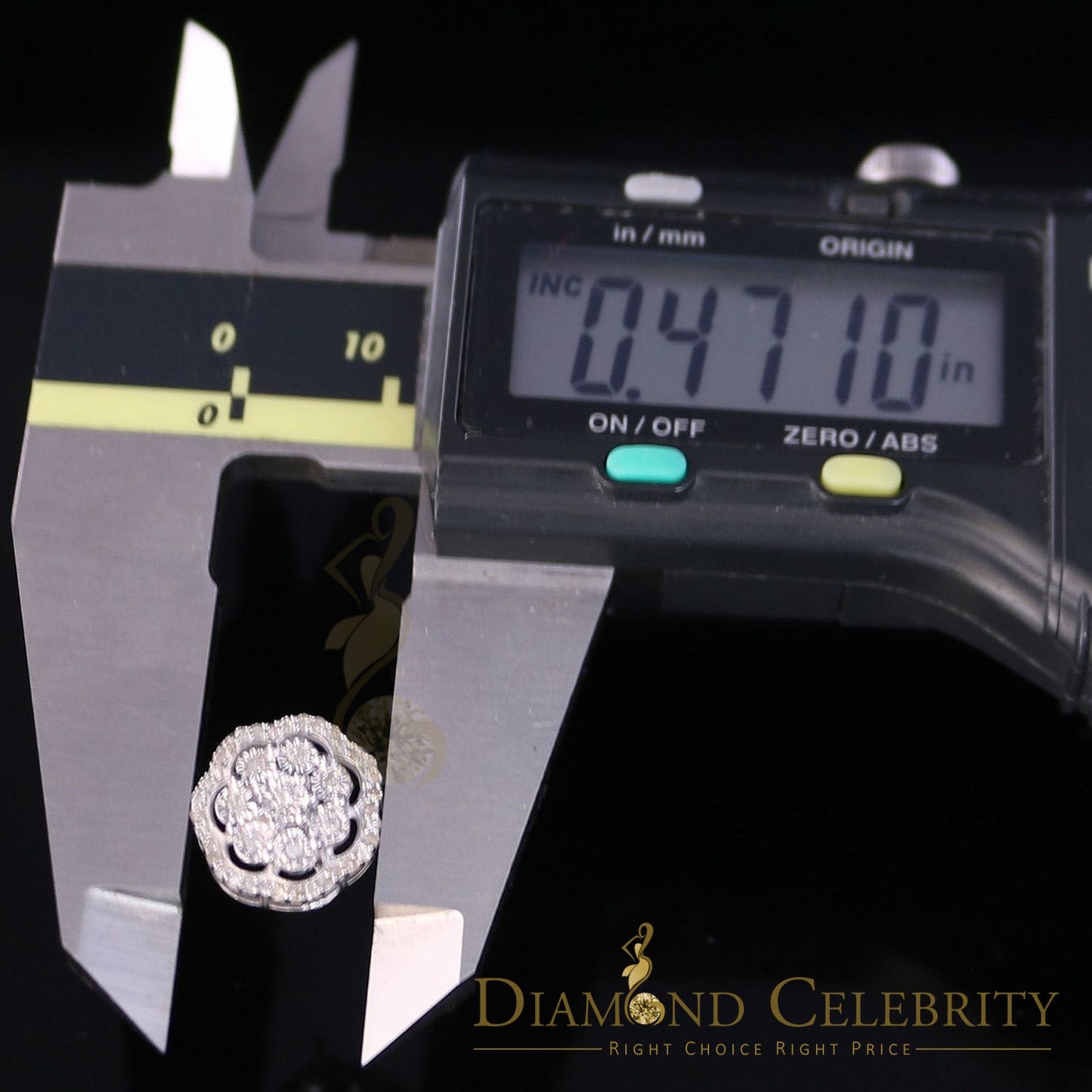 DiamondCelebritees 0.40ct Diamond 925 Sterling Silver White Floral Earrings For Men's / Women's