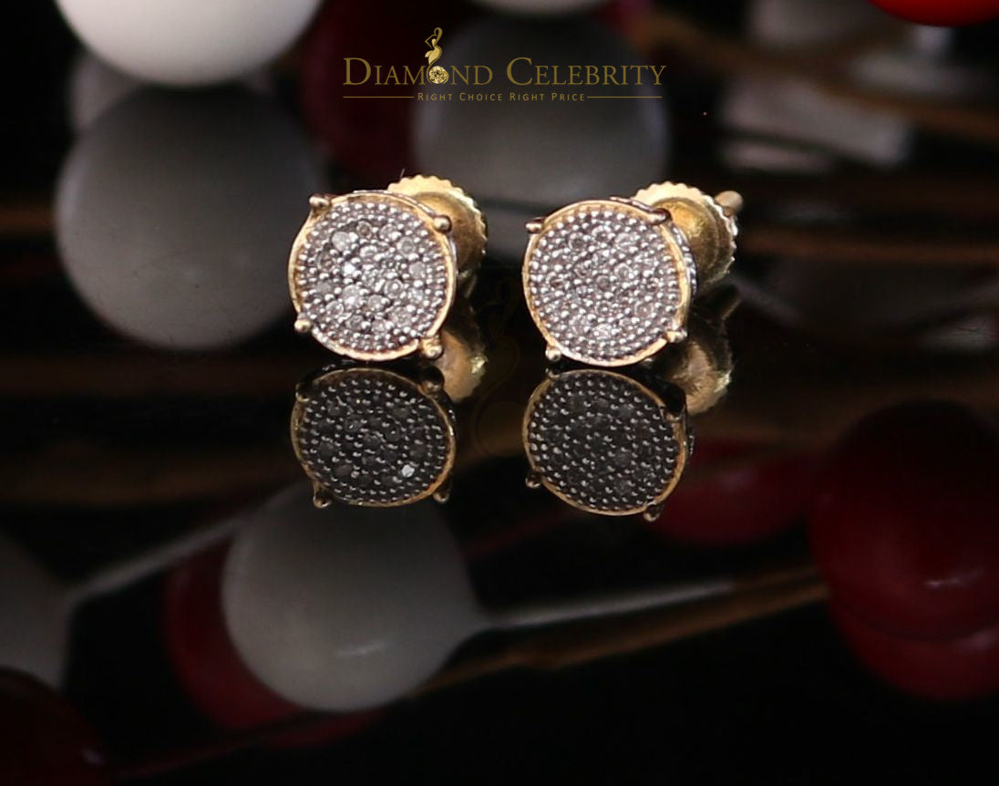 DiamondCelebritees 10K Real Yellow Gold with 0.10CT Real Diamonds stud Earrings Men's/Women's