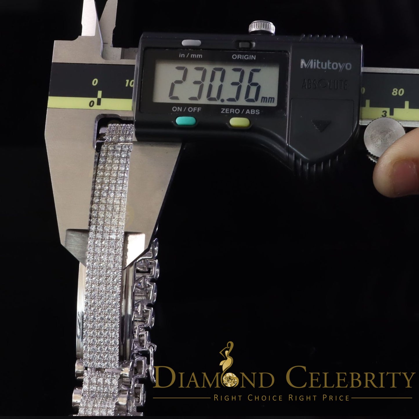 Diamondcelebritees 925 Sterling Silver White 20 CT Cubic Zirconia Men's Attractive Bracelet SZ 8.5"