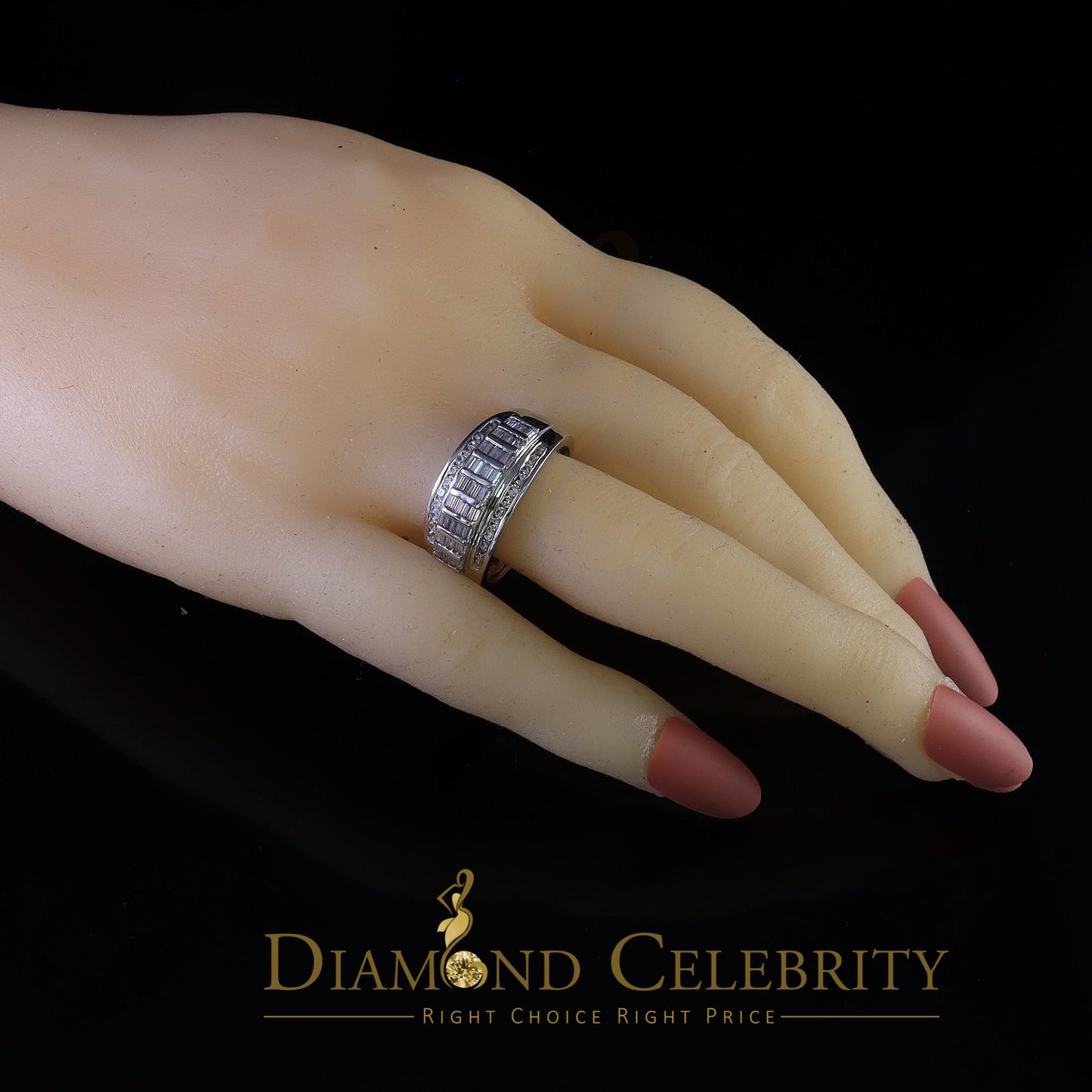 DiamondCelebritees 925 Sterling Silver White 1.75ct Cz Cindrella Men's Women's Ring Size 9