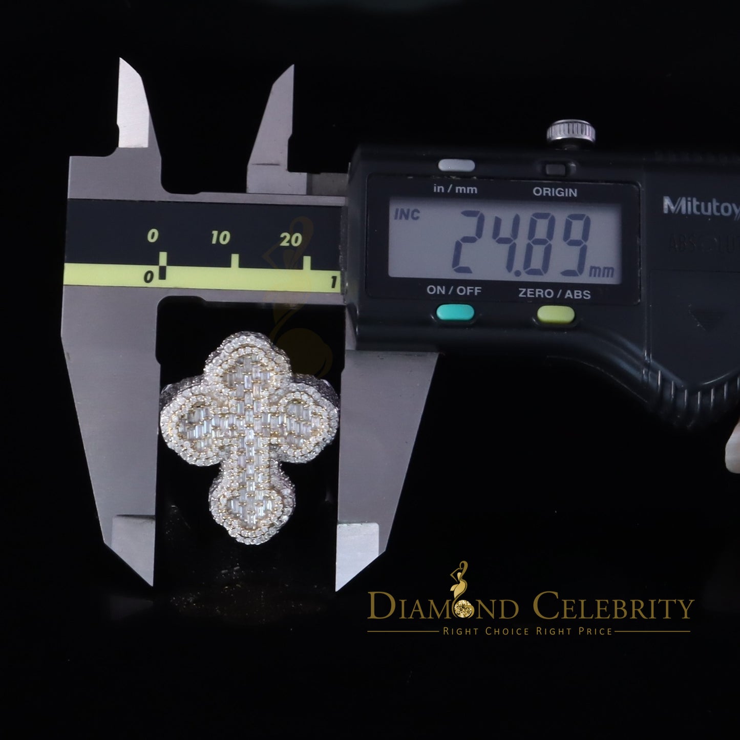 DiamondCelebritees New White 925 Sterling Silver 6.00ct VVS D Moissanite Rings Size 10 Cross Men's