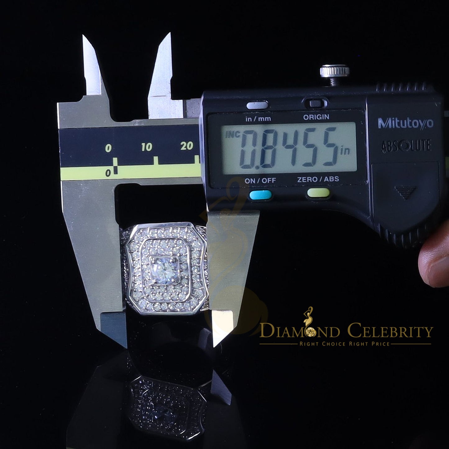 DiamondCelebritees 925 Silver White 14.00ct Cubic Zirconia Wide Band Men's Engagement Ring Size 10