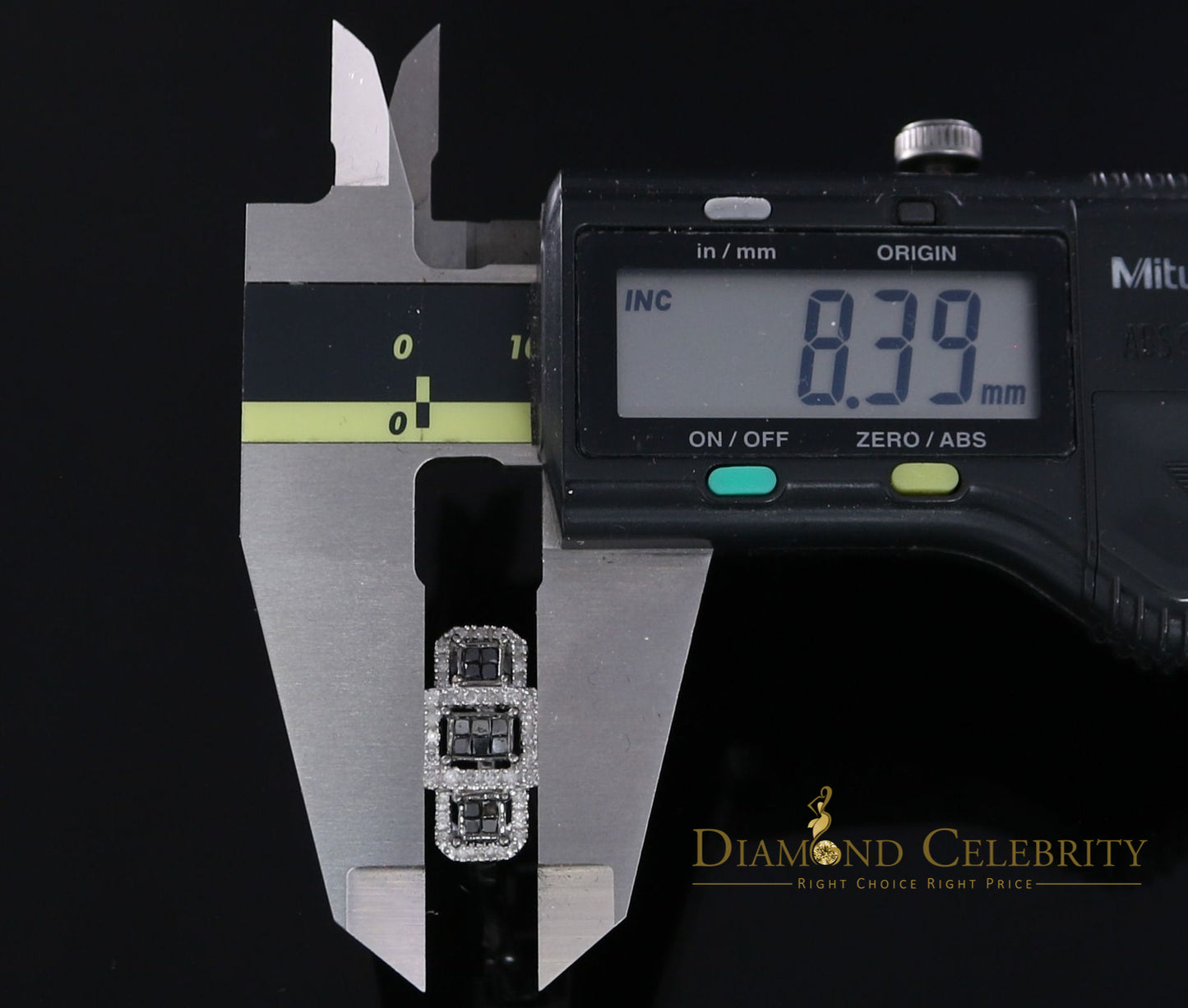 DiamondCelebritees Real 10kt White Gold with Black Stone 0.50CT Real Diamond Square Ring size 6.5