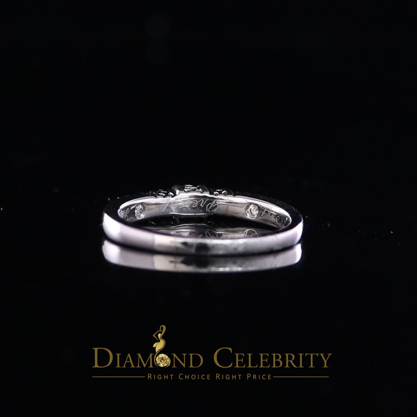 DiamondCelebritees 14KT Real White Gold with 0.50CT Real Diamond Round Shape Womens Ring Size 6.5