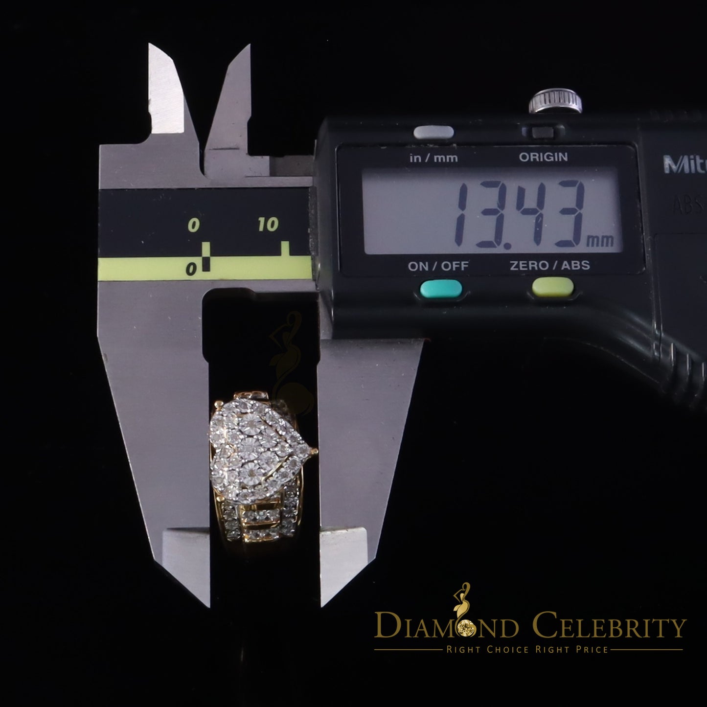 DiamondCelebritees Real Diamond 0.33ct Cindarella 925 Yellow Silver Women Engagement Heart Ring SZ7