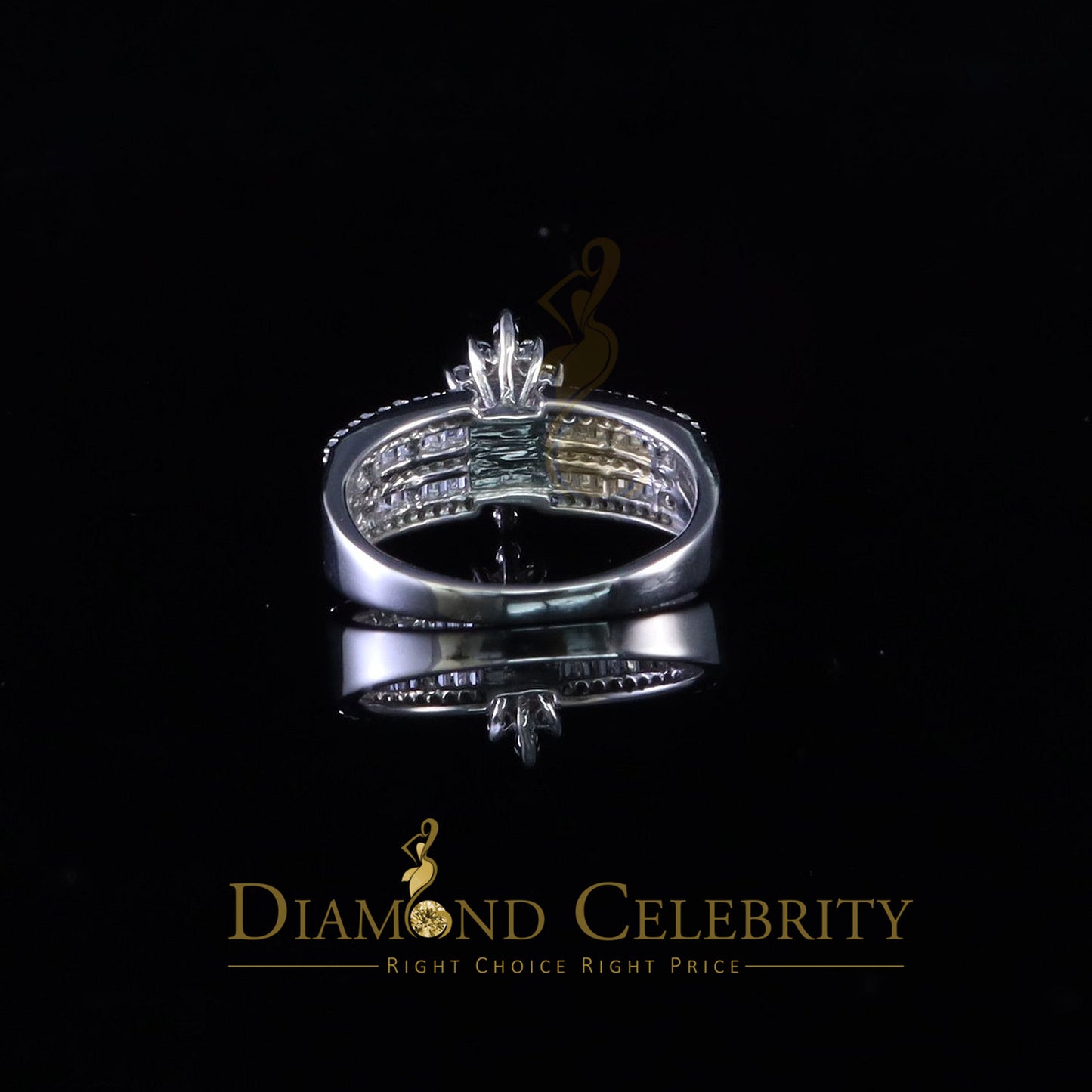DiamondCelebritees Diamond Celebrity 925 White Sterling Silver 129 Cubic Zirconia Bridal Ring SZ 8