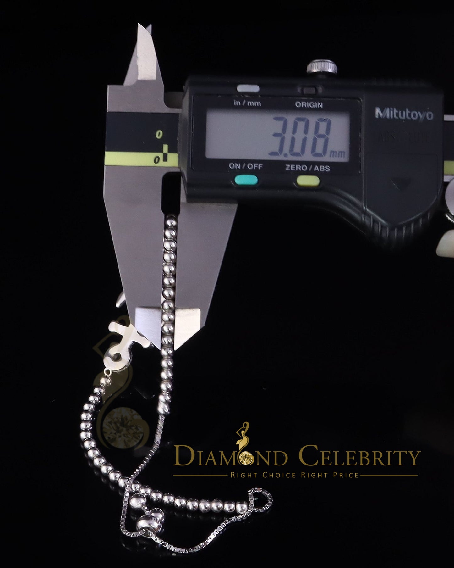 Diamondcelebritees Sterling Silver Cubic Zirconia Adjustable Anchor Shape White Bracelet SZ 7 Inch