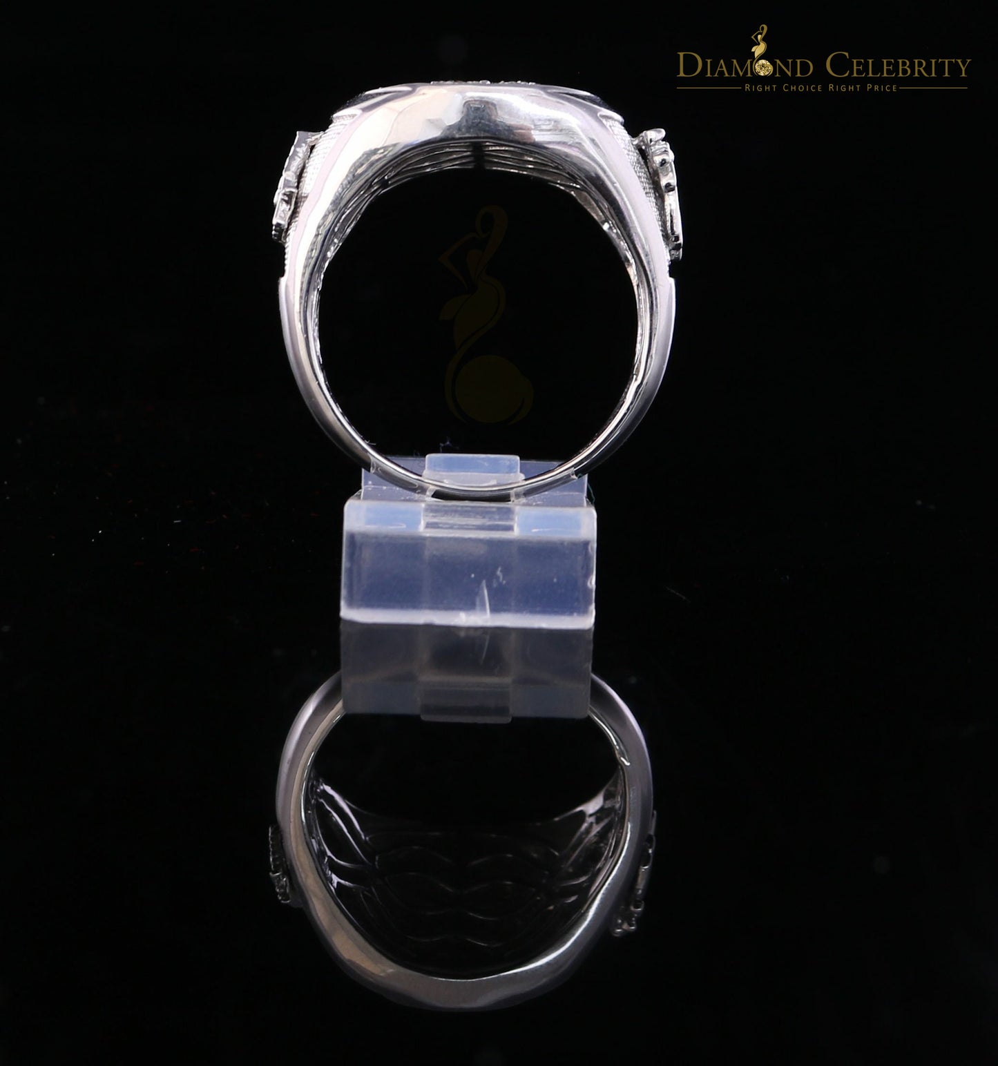 DiamondCelebritees 925 White Silver Masonic 0.50 CT Real Diamond Men's Engagement Big Ring Size 12