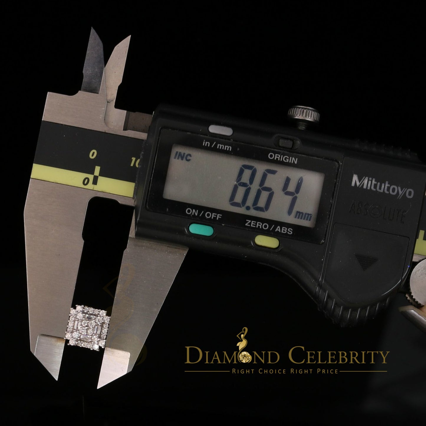 DiamondCelebritees 1.18ct Cubic Zirconia 925 Yellow Silver Women's & Men's Hip Hop Square Earrings