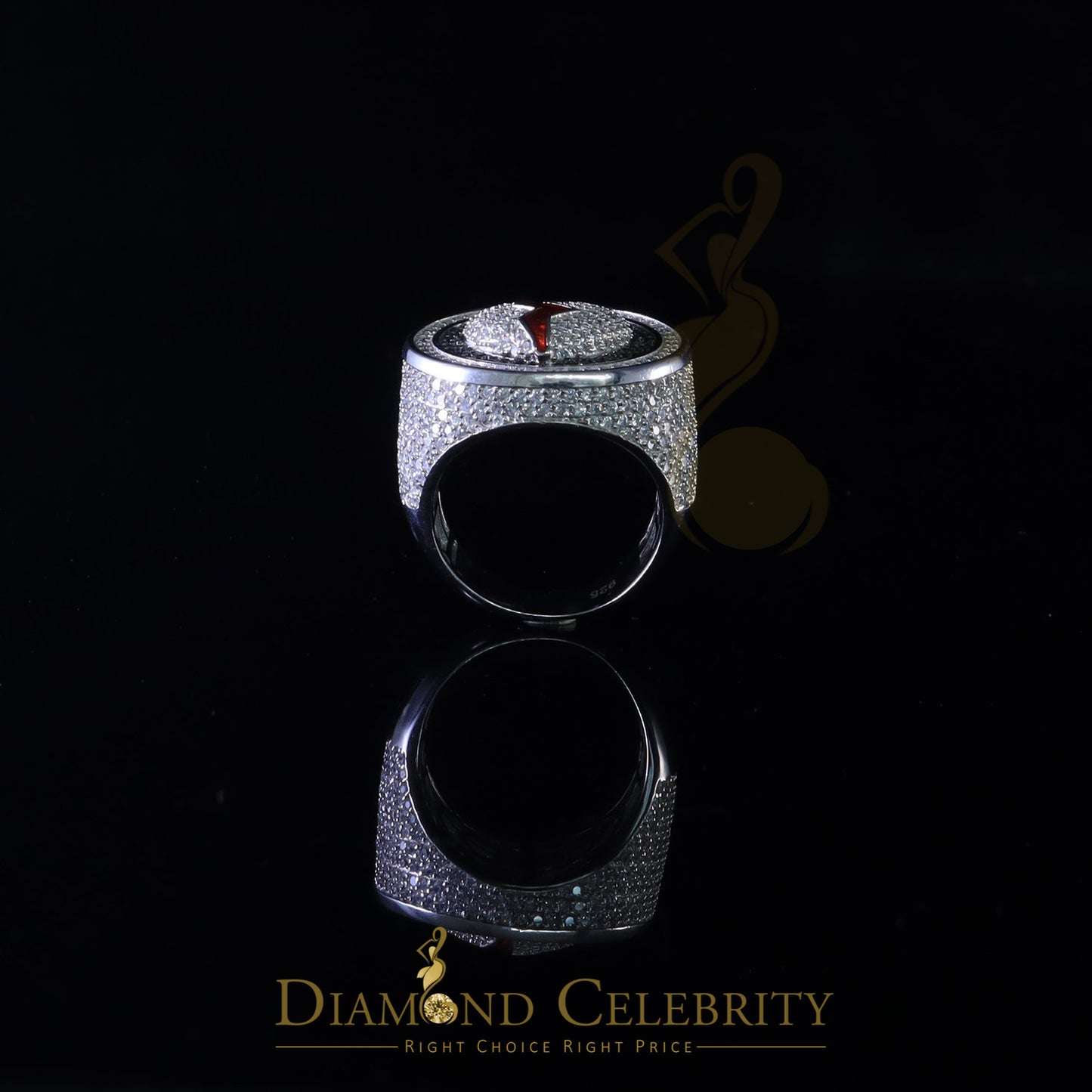 DiamondCelebritees 11.64ct Cubic Zirconia White silver Broken Heart Band Cocktail Ring Size 10.5