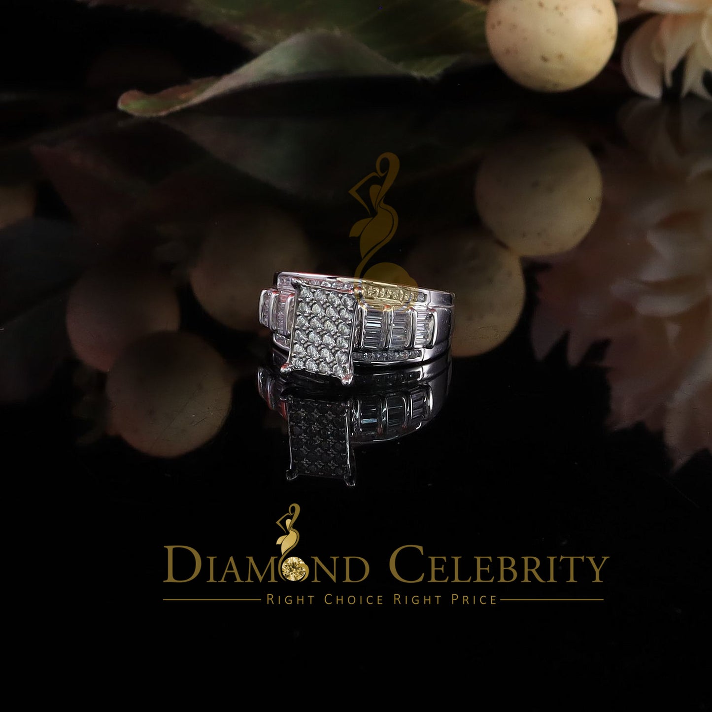 DiamondCelebritees 925 White Silver 1.31ct Cubic Zirconia Cinderella Engagement Womens Rings Size 8