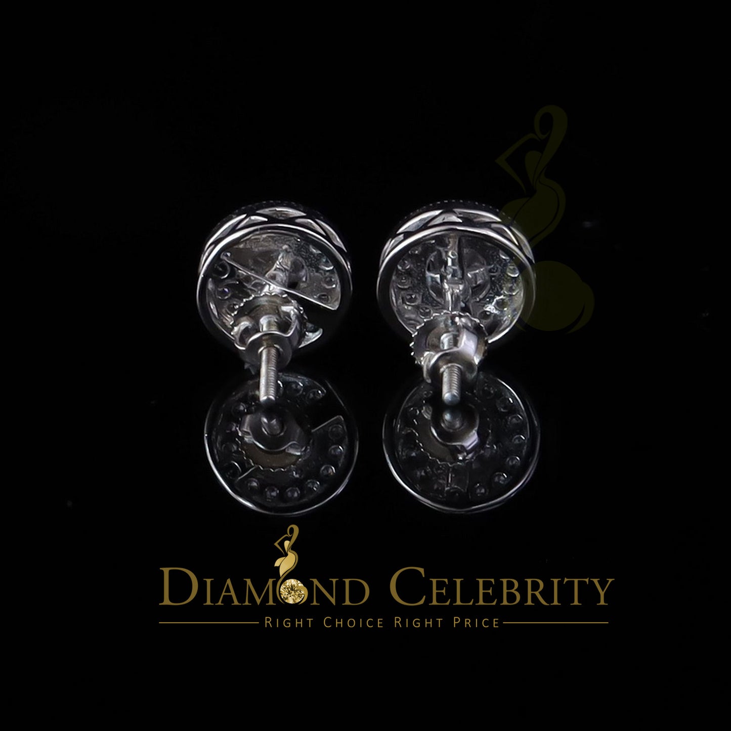 DiamondCelebritees White 0.82ct Sterling Silver 925 Cubic Zirconia Women's Hip Hop Round Earrings