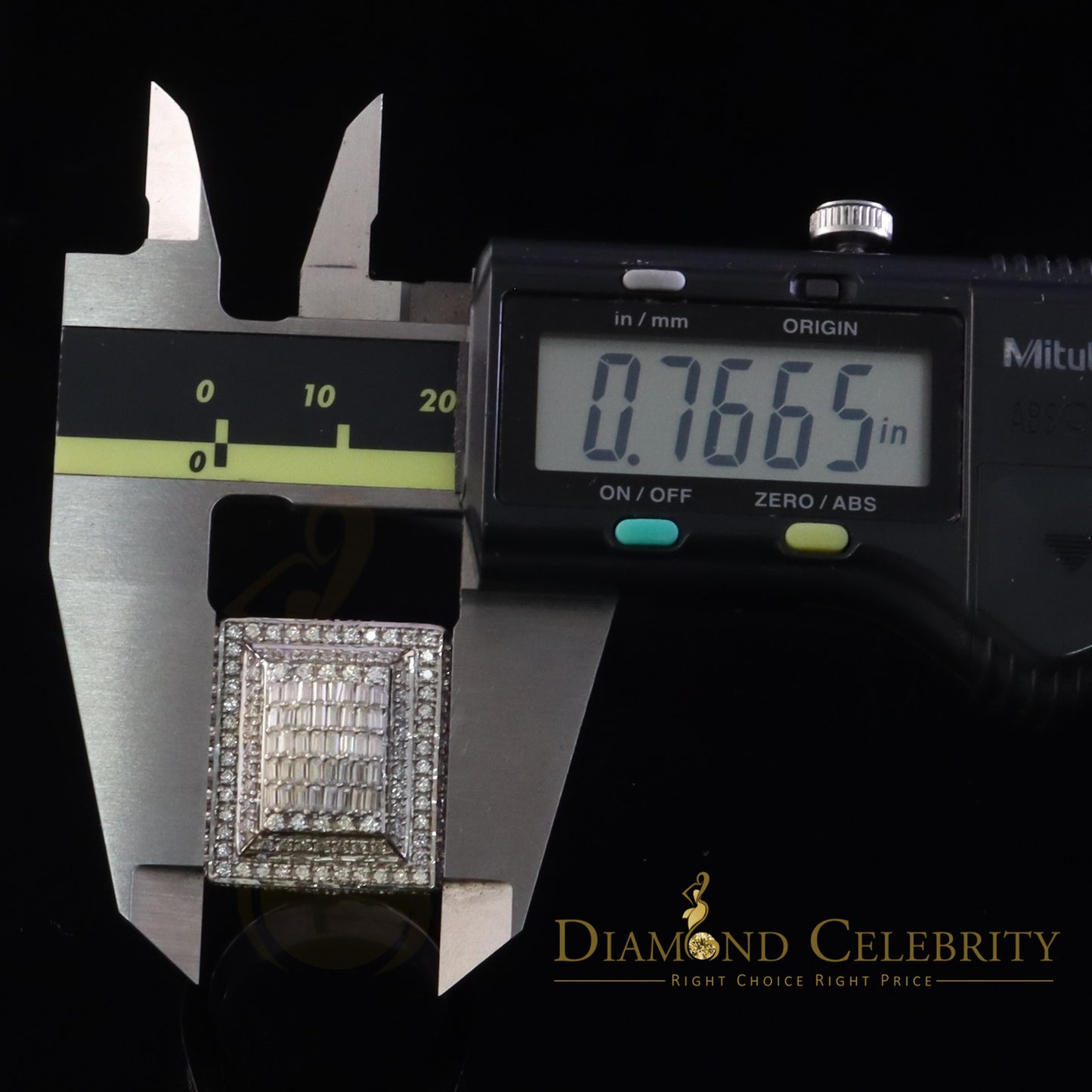 DiamondCelebritees Men's for 925 White Silver 4.00ct VVS 'D' Moissanite 3D Square Rings Size 10