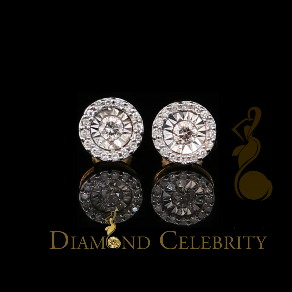 DiamondCelebritees10K Real Yellow Gold with 0.25CT Real Diamond Men's/Women's Stud Earring
