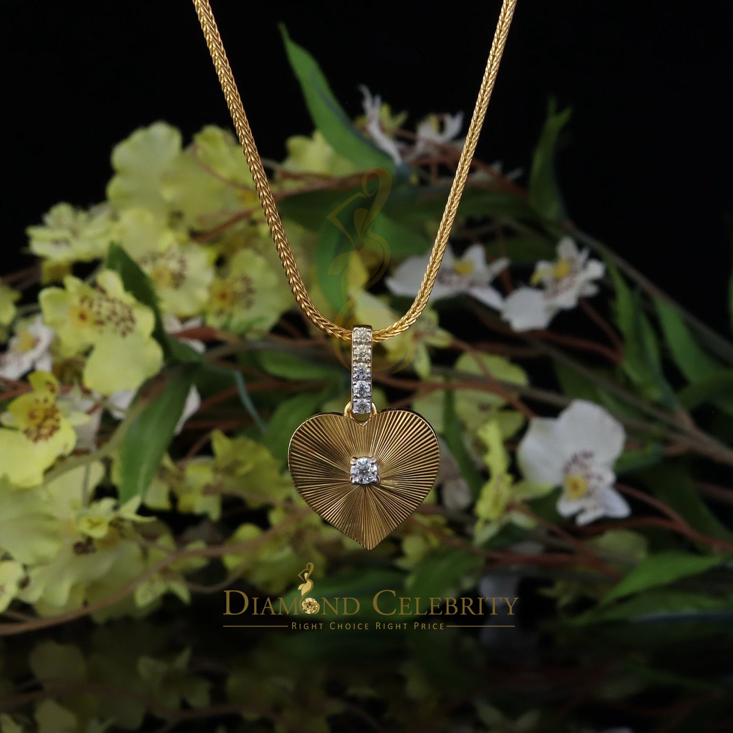 Diamondcelebritees Big Yellow 925 Silver 0.50 ct VVS D Clr Moissanite Diamond Cut Pendant for Women