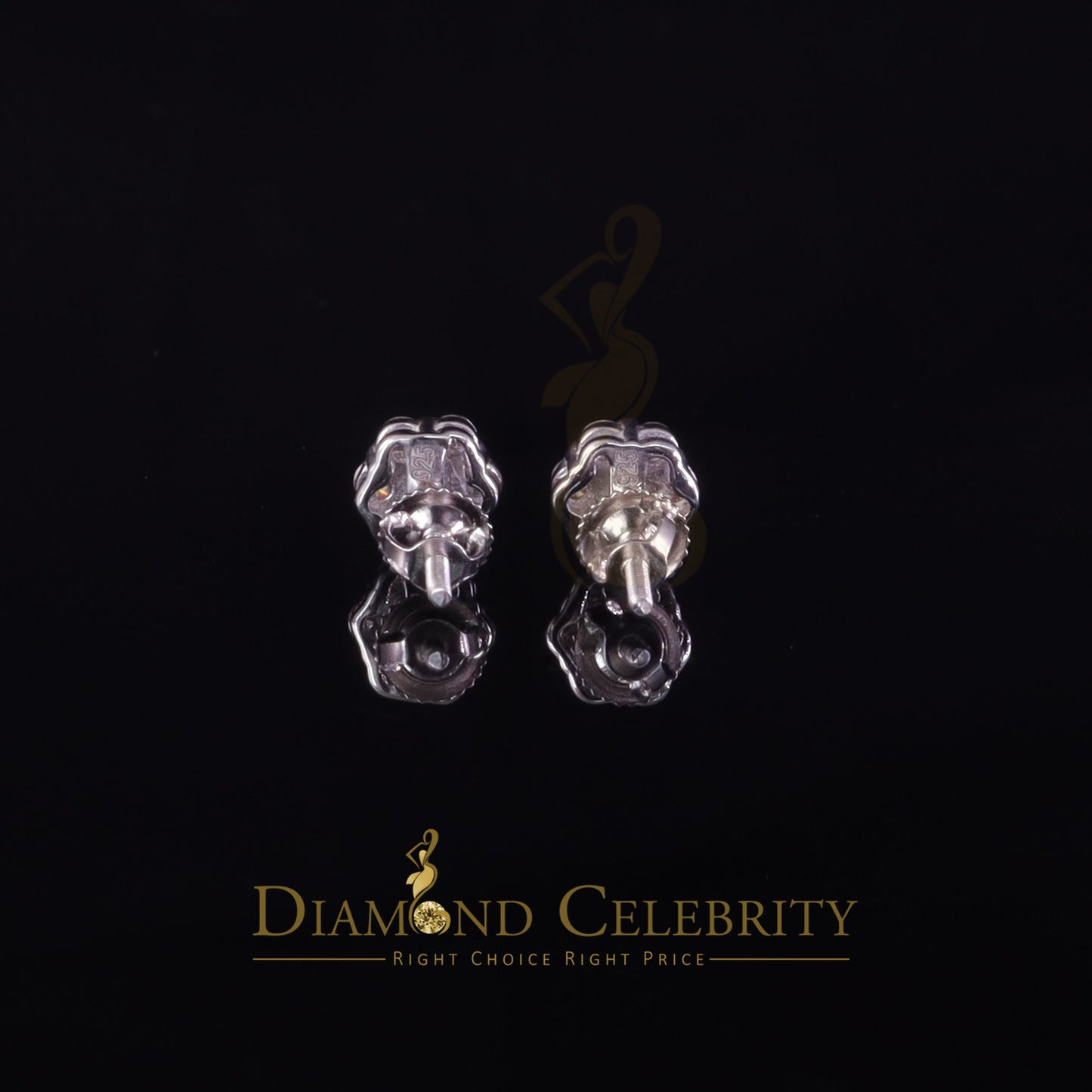Diamondcelebritees Men's/Womens 925 Silver White 0.50ct VVS 'D' Moissanite Floral Stud Earrings