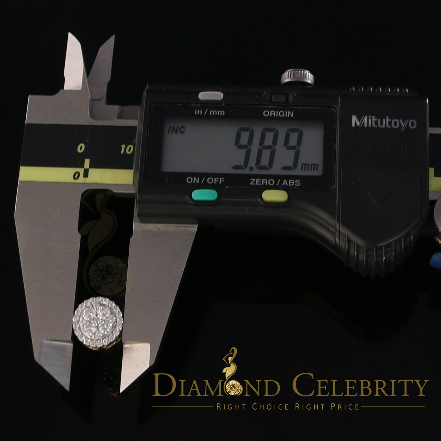 DiamondCelebritees 925 Silver Yellow 1.00ct Moissanite Women's & Men's Hip Hop Round Earrings