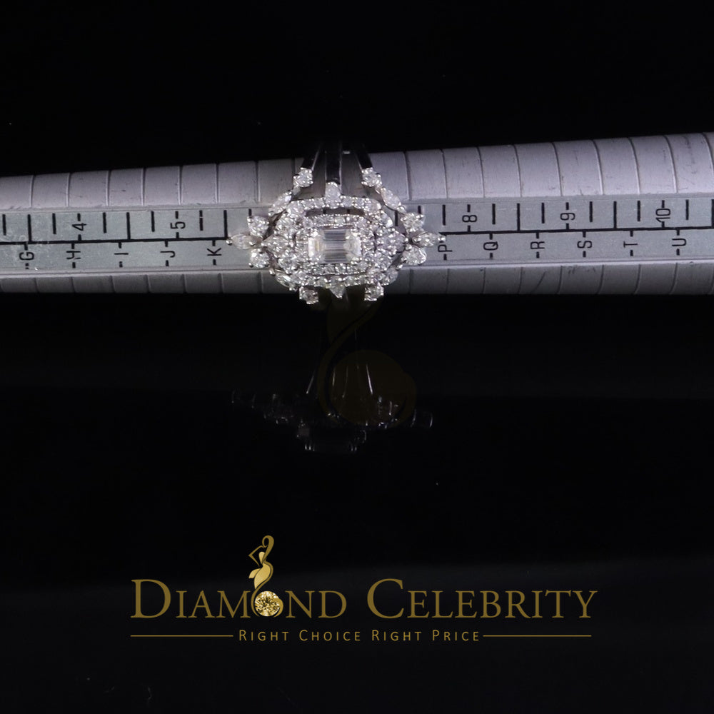 DiamondCelebritees 925 White Silver Solitaire Enhancer Guard Wrap Ring 2.00ct Moissanite Size 7