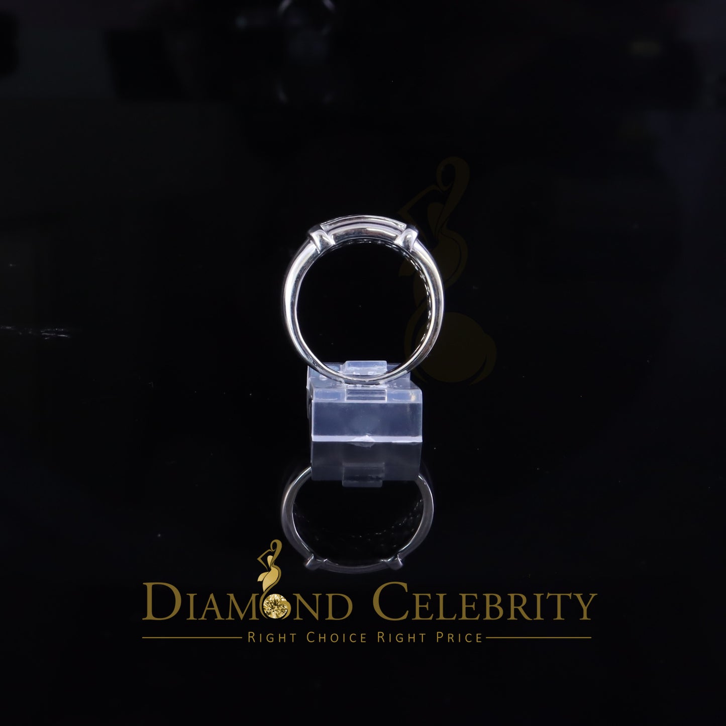 DiamondCelebritees 0.05cts Sterling White Double Row Men's Wedding Band Rings Size 10 In 925 Silver