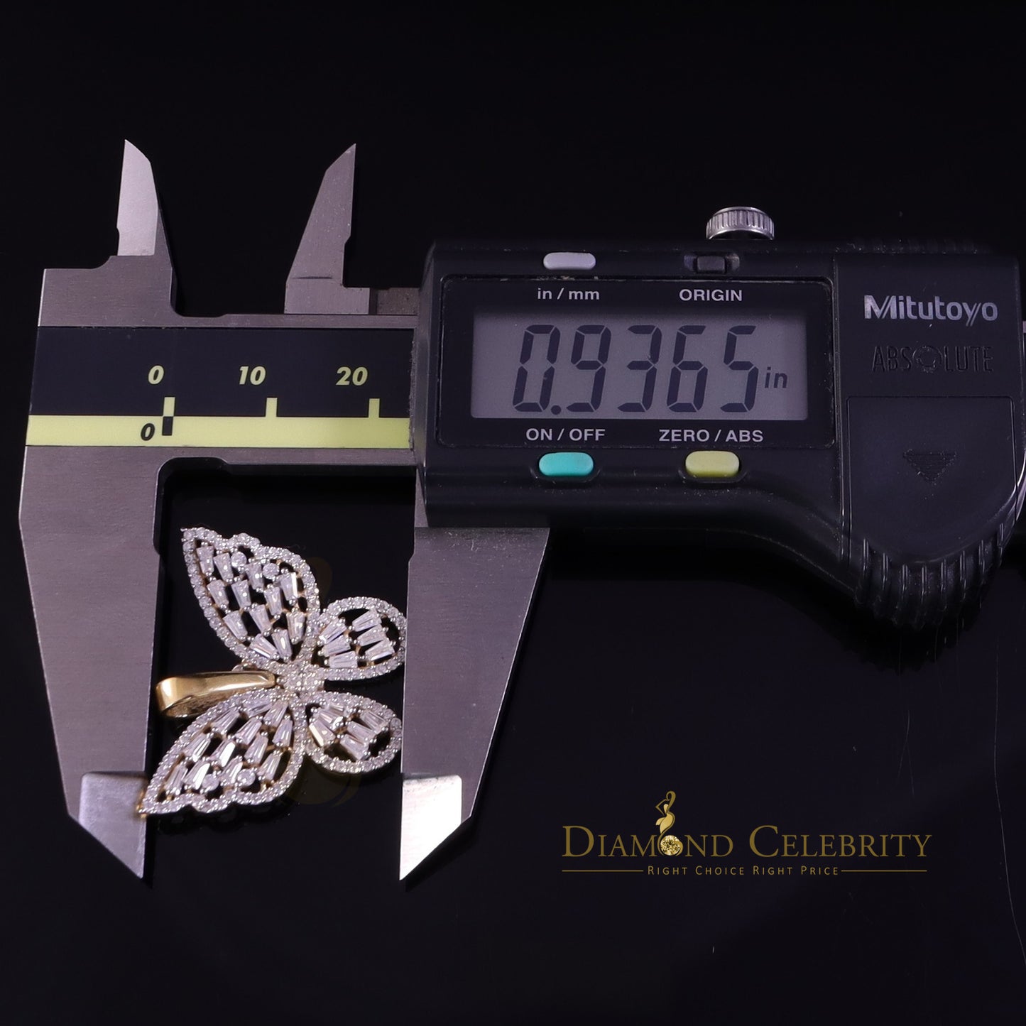 Diamondcelebritees Butterfly Pendant Men's/Womens 925 Silver Yellow 1.75ct VVS 'D' Moissanite