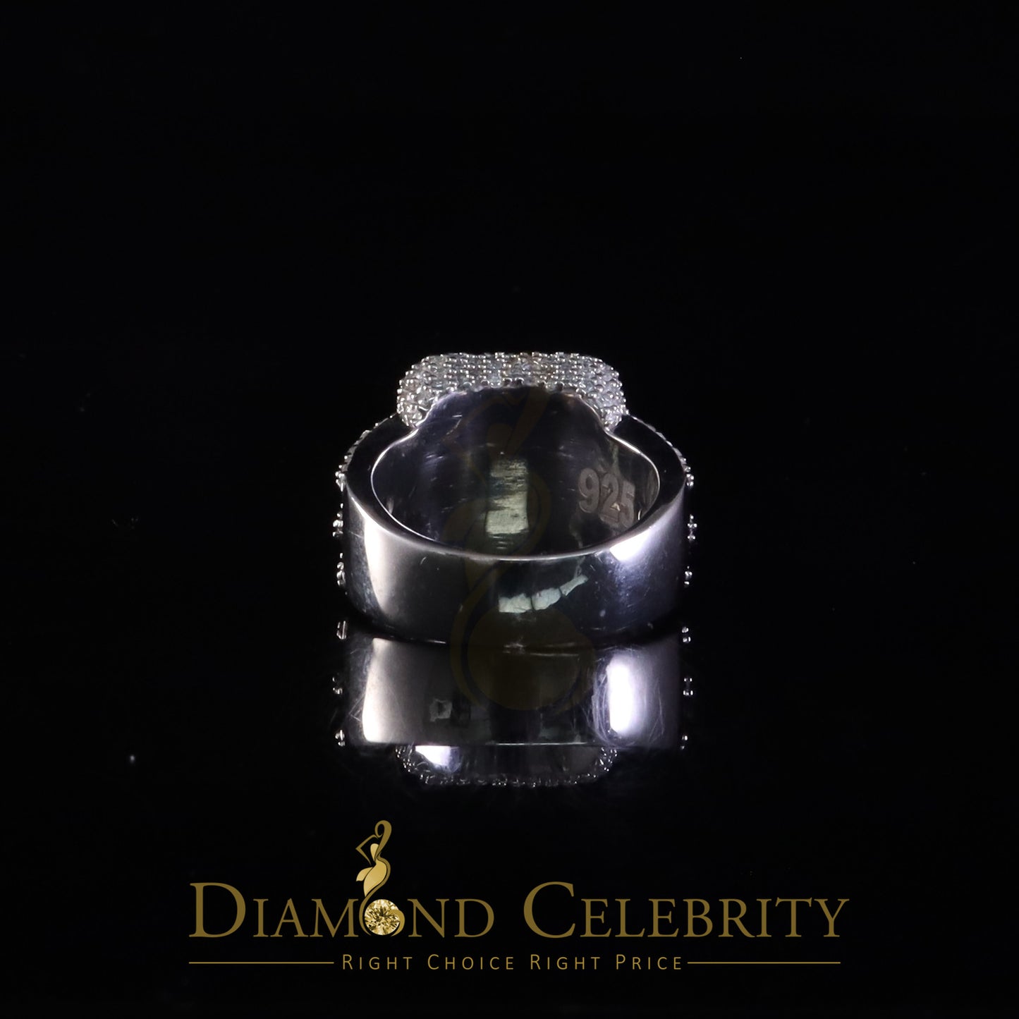 DiamondCelebritees Men's for 5.50ct VVS D Baguett Moissanite White Silver Square Pinky Ring Size 11