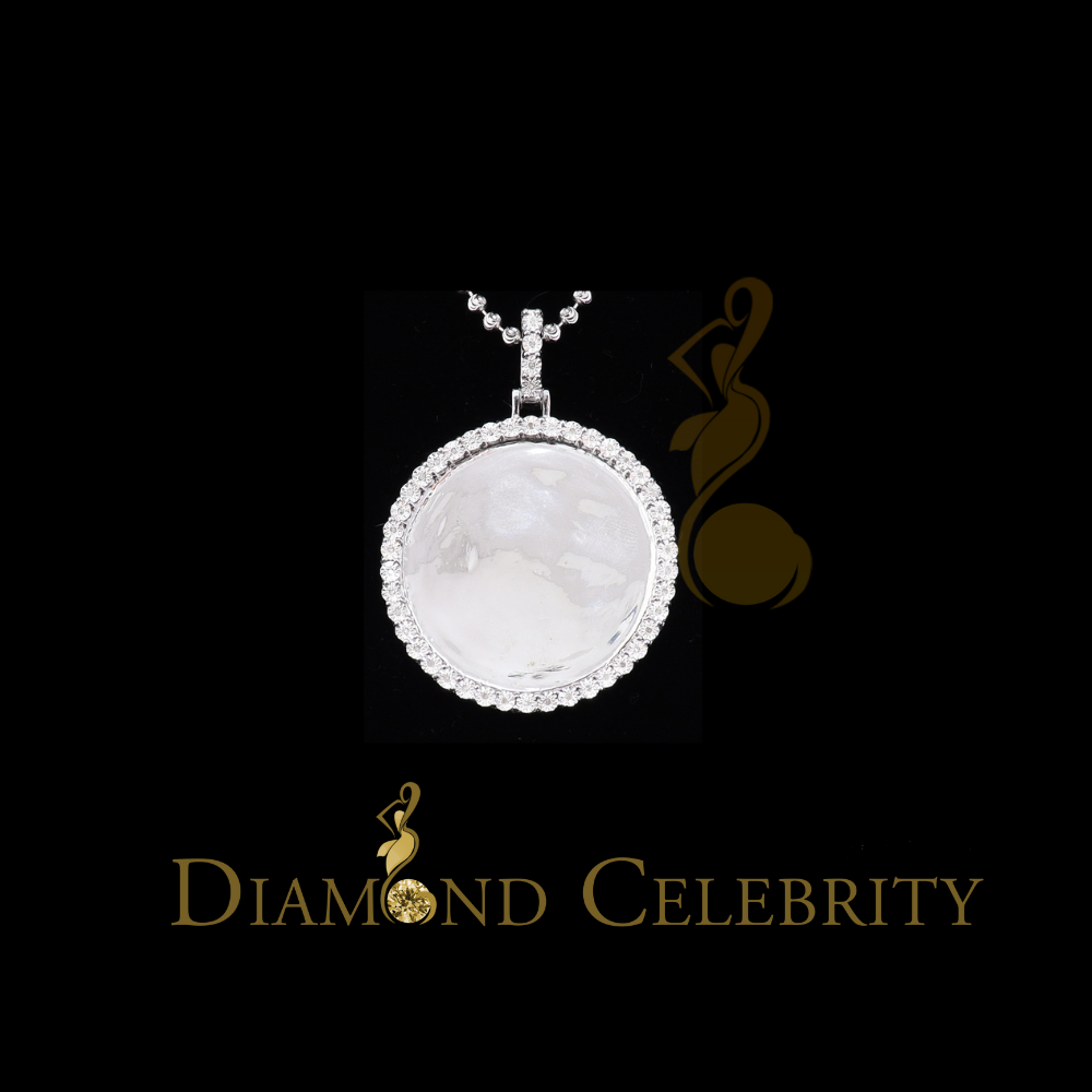 DiamondCelebritees Real 0.25ct Diamond 925 Sterling White Silver 1.75" PICTURE Fashion Pendant