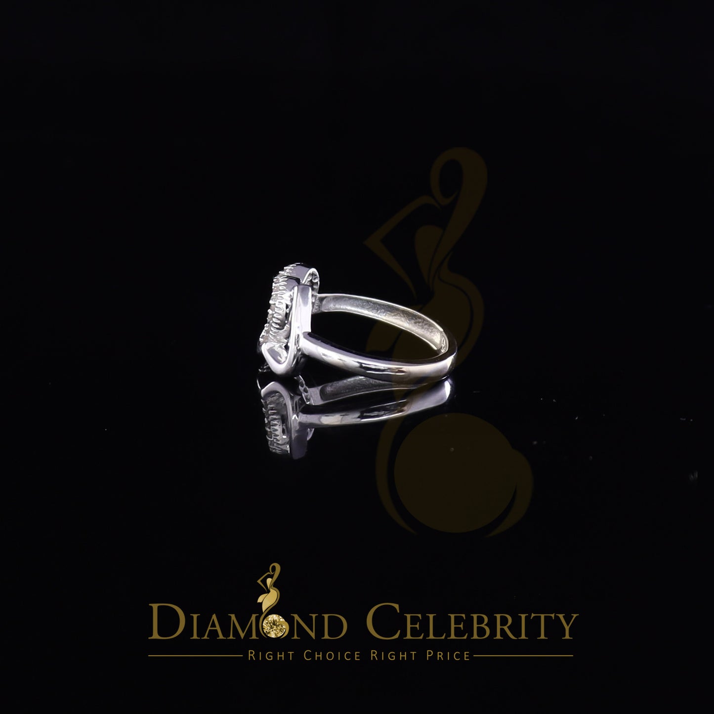 DiamondCelebritees Real Diamond 0.10 CT Womens 925 White Sterling Silver Love Heart Ring Size 7