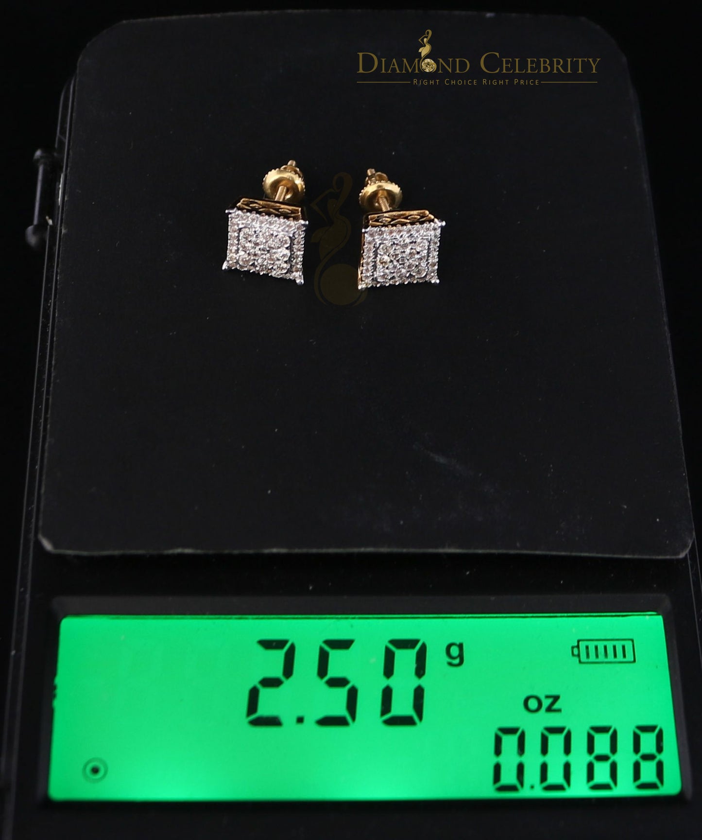 DiamondCelebritees10K Real Yellow Gold with 0.55CT Real Diamond Men's/Women's Stud Earrings