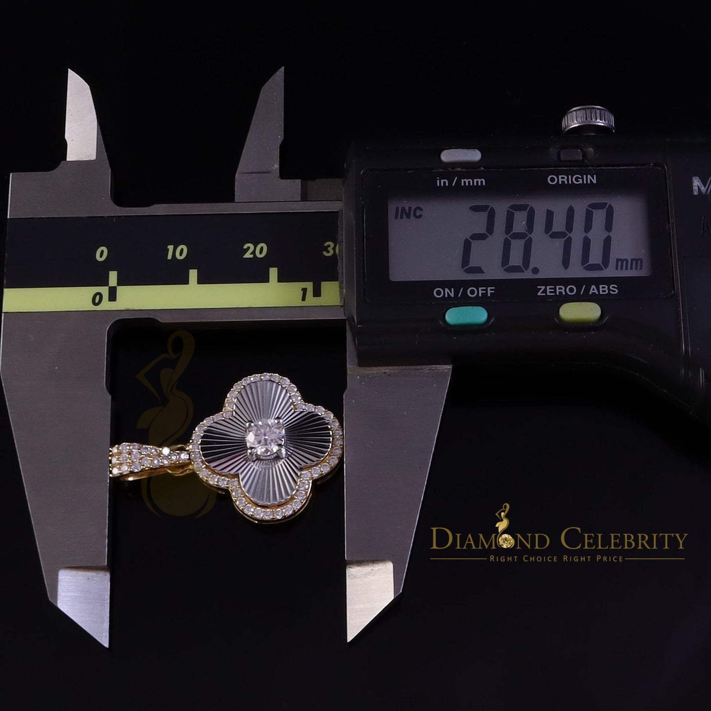 Diamondcelebritees New Diamond Cut Yellow 925 Silver 1.00ct VVS D Clr Moissanite Pendant for Women