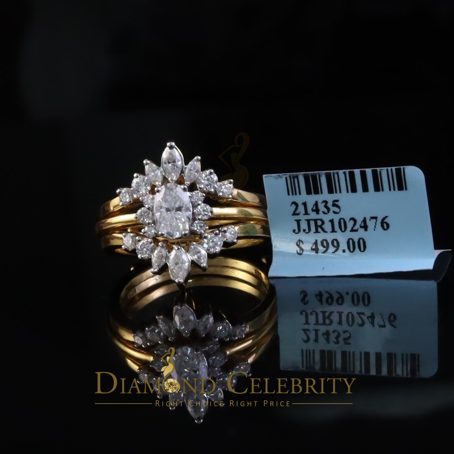 DiamondCelebritees 925 Silver Yellow 1.25ct VVS D Oval Solitaire Moissanite Bridal Insert Ring SZ 7