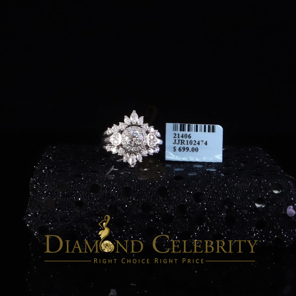 DiamondCelebritees 925 White Silver Moissanite 2.00ctVVS D Solitaire Enhancer Guard Wrap Rings