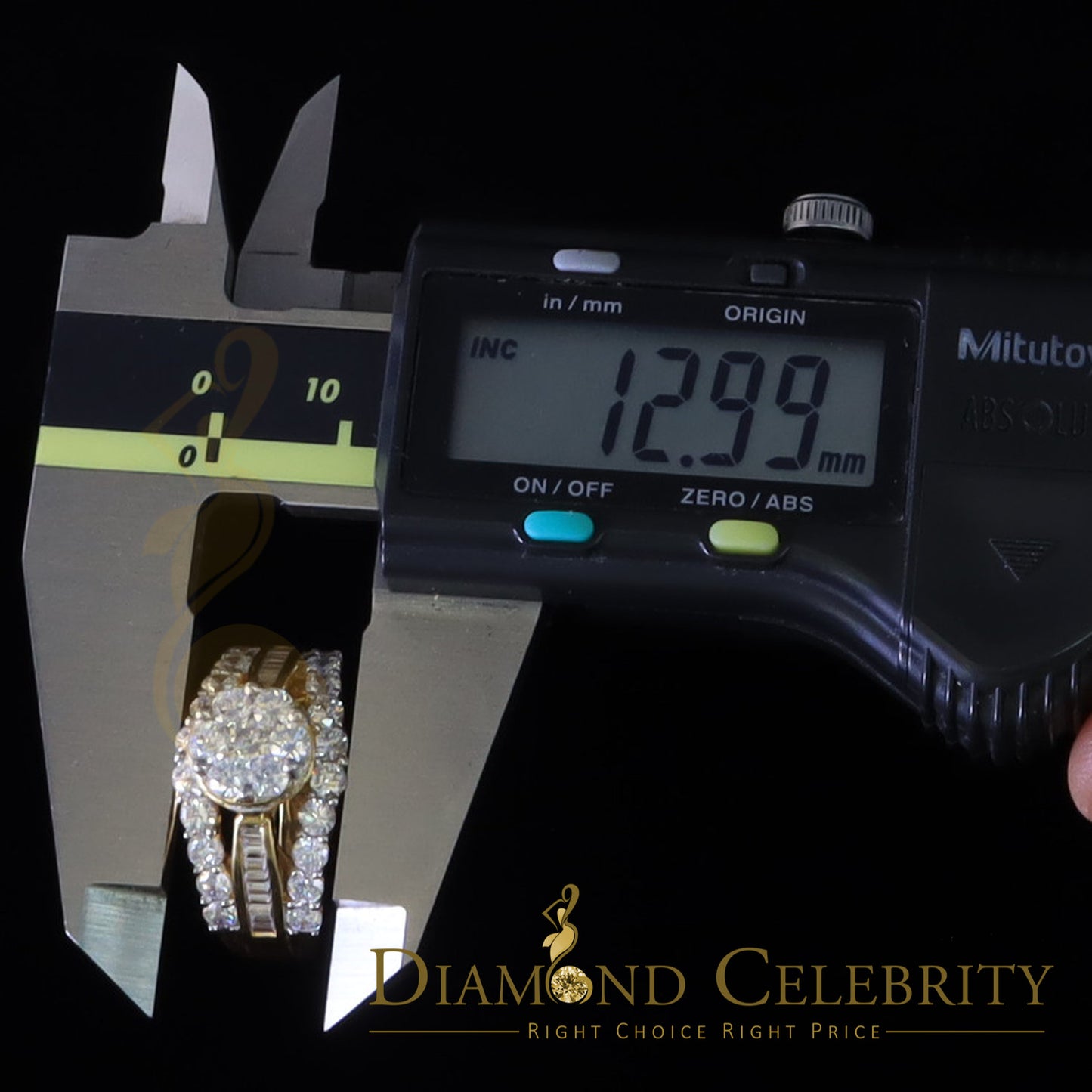 DiamondCelebritees 925 Sterling Silver 8.50ct Cubic Zirconia Piece Trio Yellow Womens Ring Size 9