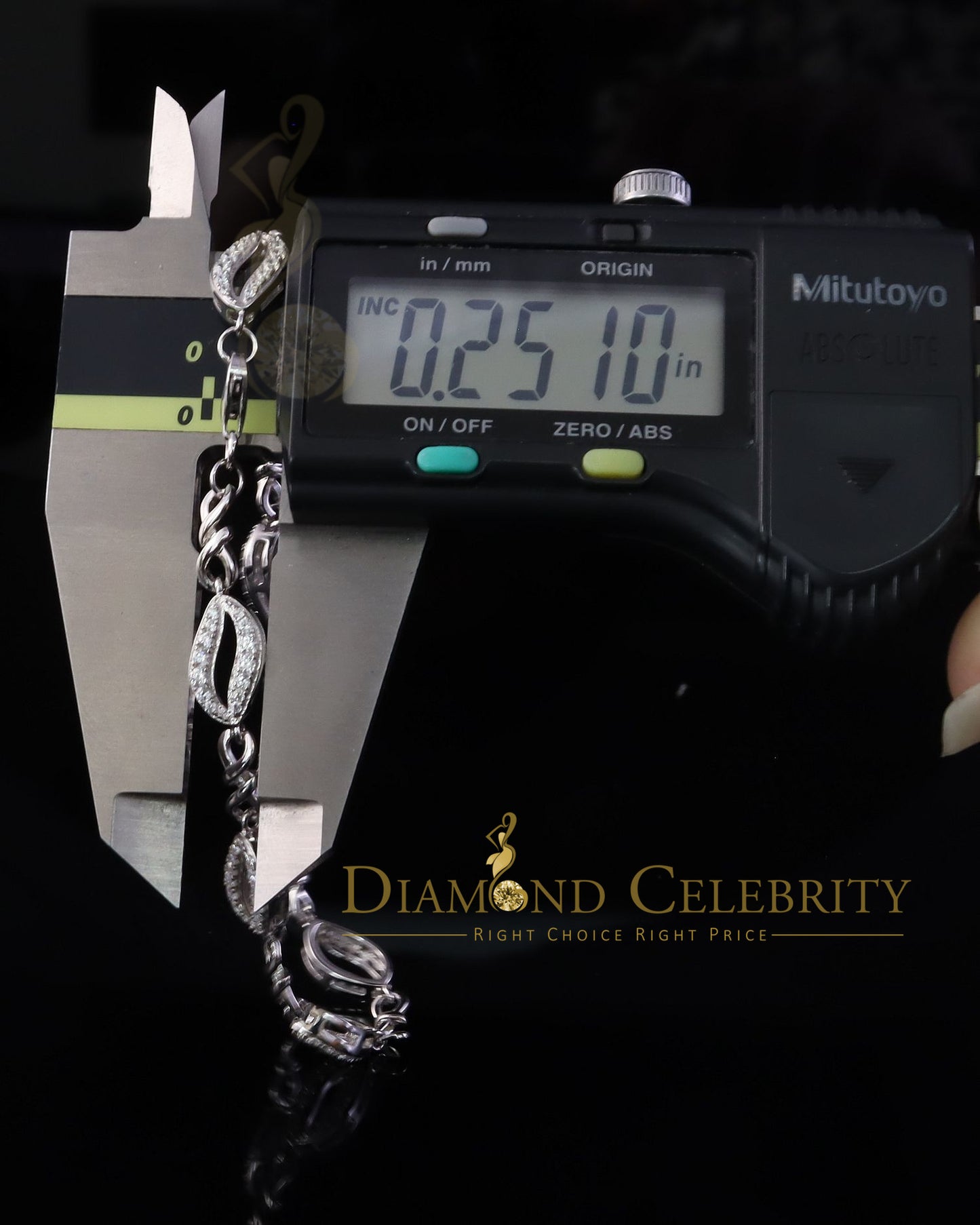 Diamondcelebritees White Sterling Silver Fashion Design Ladies Bracelet with Cubic Zirconia Size 7