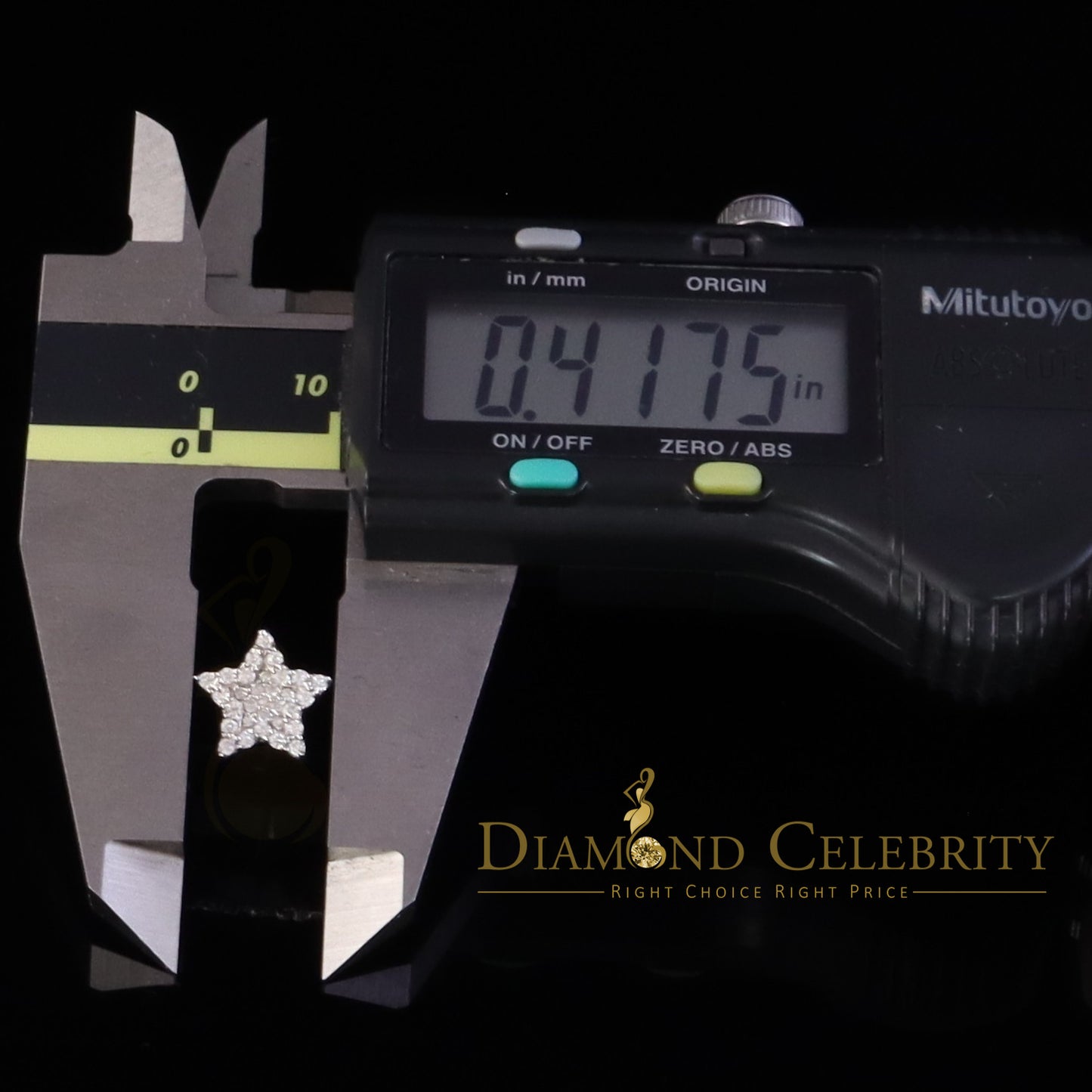 Diamondcelebritees 925 White Silver 0.66ct VVS 'D' Moissanite Star Stud Earring Men's/Womens