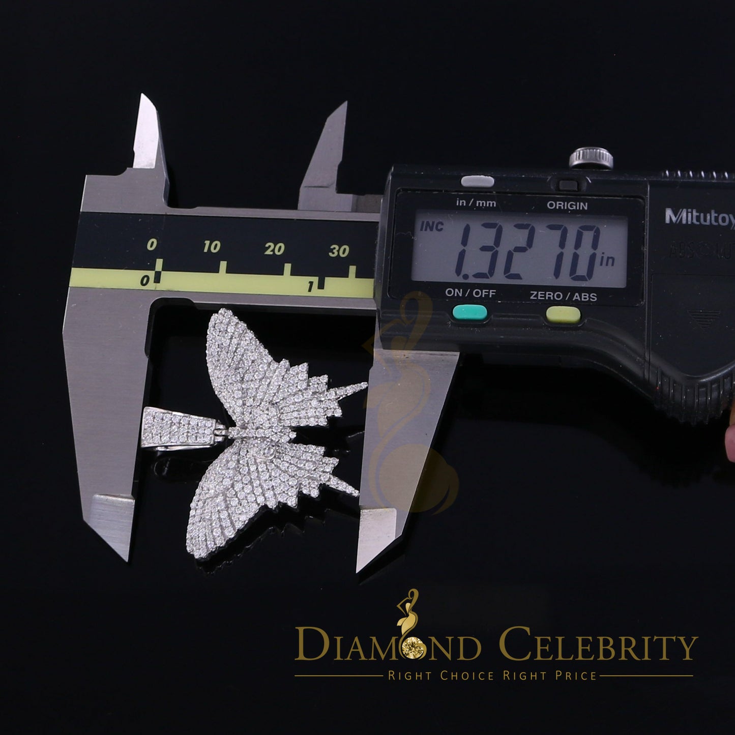 DiamondCelebritees White 925 Sterling Silver Butterfly Shape Pendant with 3.36ct Cubic Zirconia